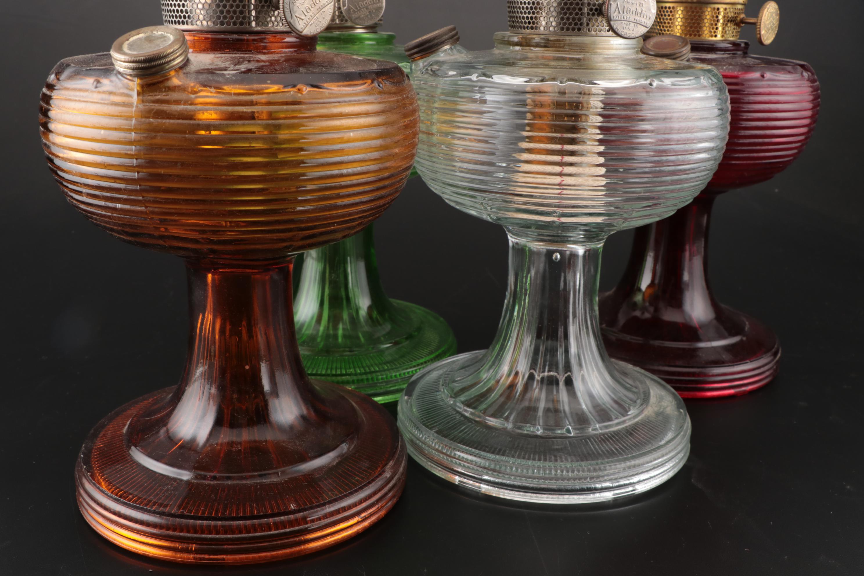 Aladdin Model B "Beehive" Glass Kerosene Lamps