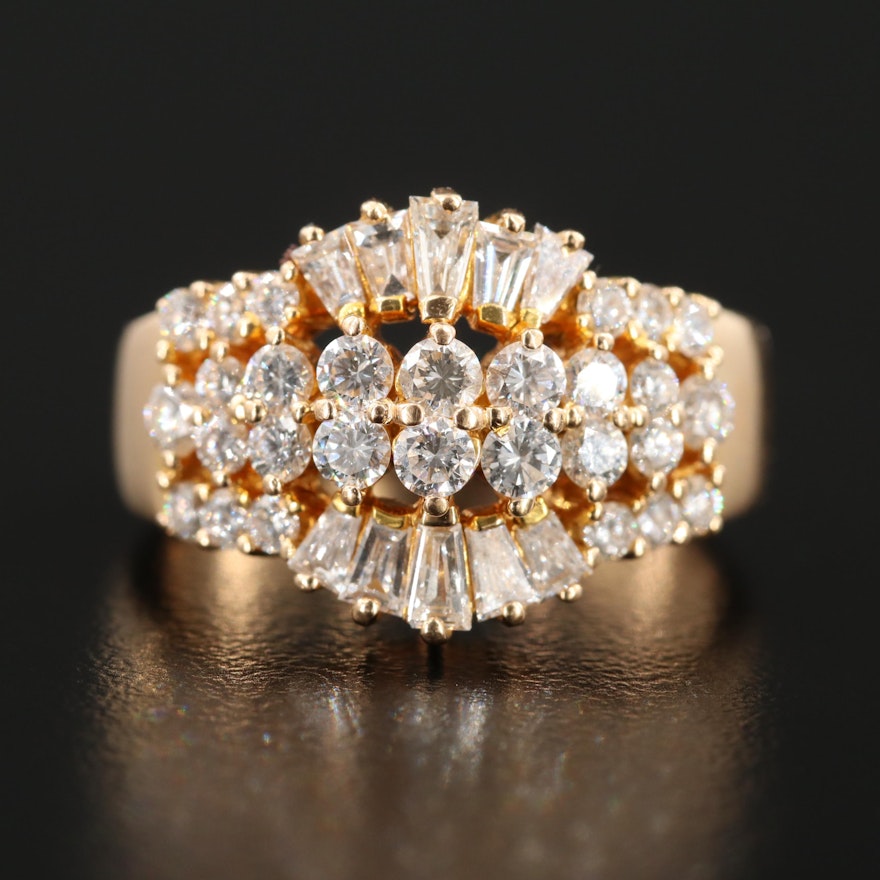 18K Yellow Gold 1.35 CTW Diamond Ring