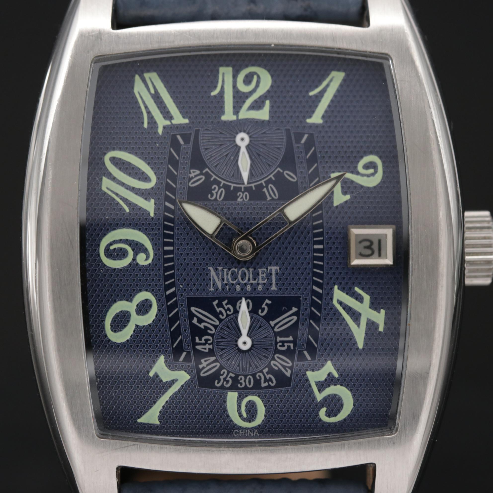 Nicolet 1886 Power Reserve Stainless Steel Automatic Watch