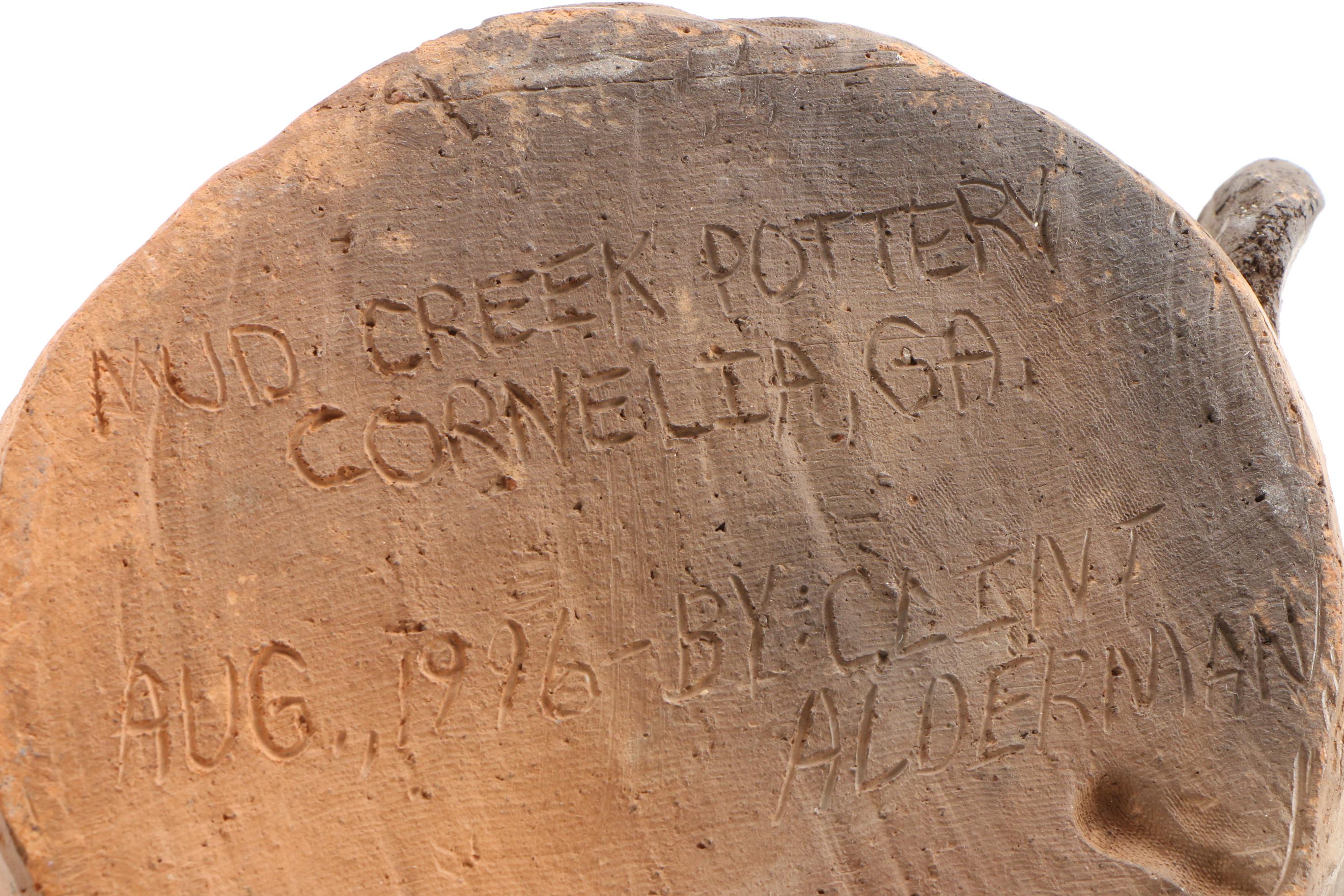 Clint Alderman Mud Creek Pottery Upside Down Face Jug