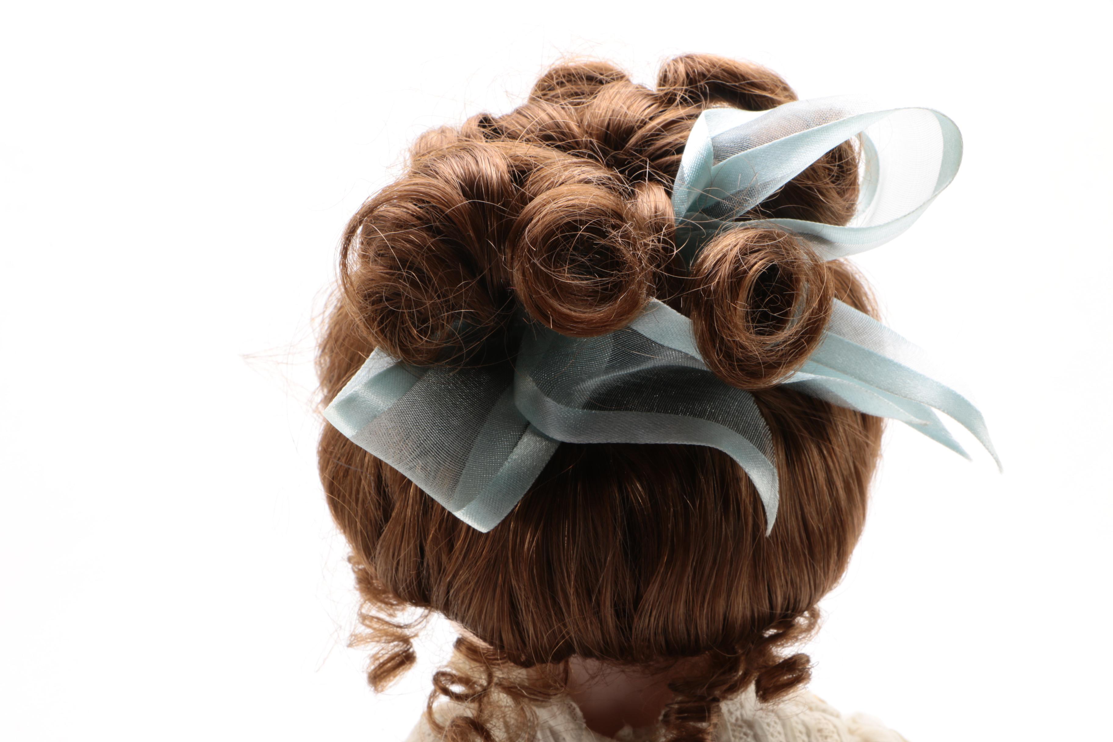 21" JDK Kestner  Bisque Shoulder Head Doll With Kid Leather Body, Antique