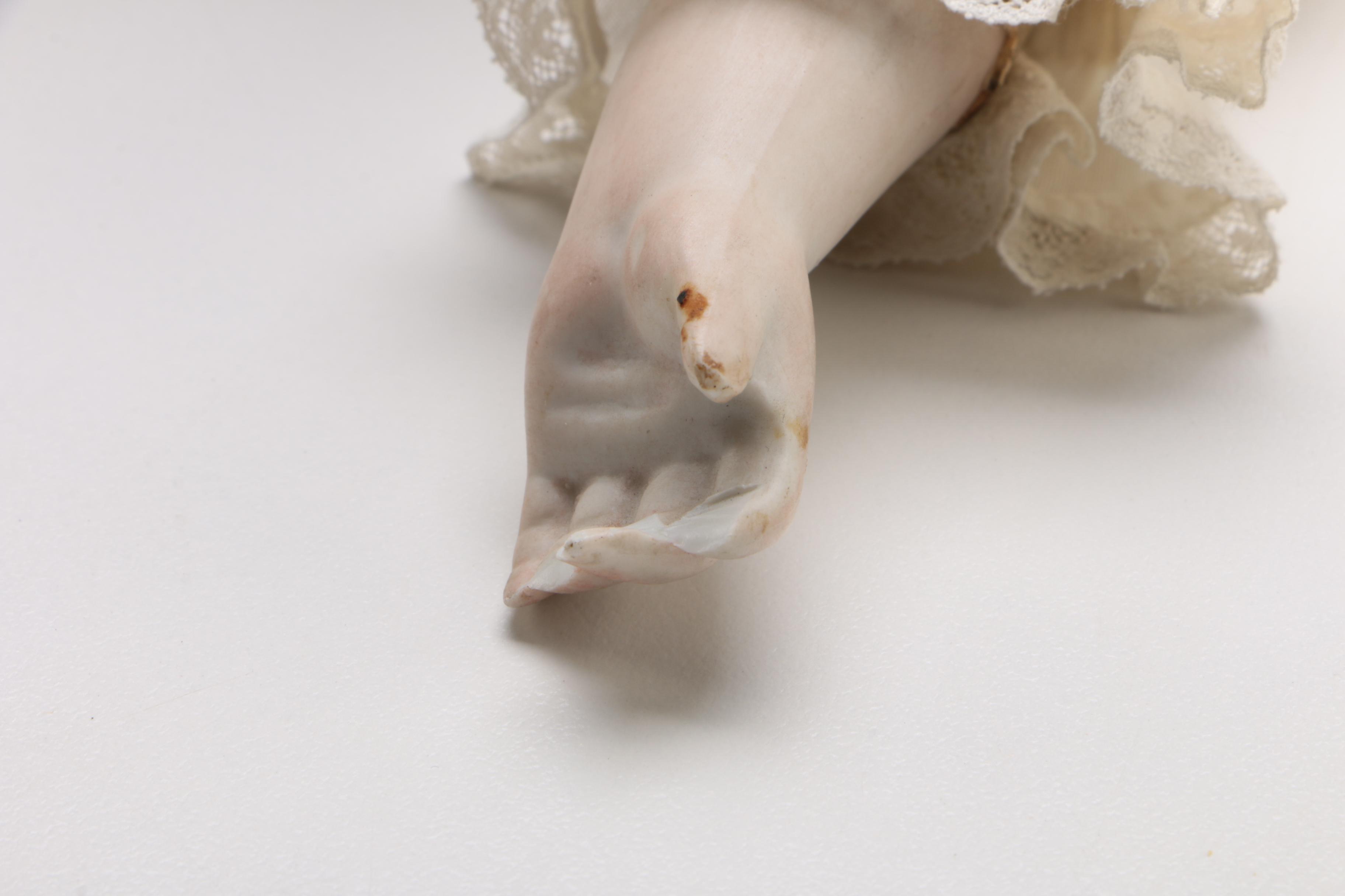 21" JDK Kestner  Bisque Shoulder Head Doll With Kid Leather Body, Antique