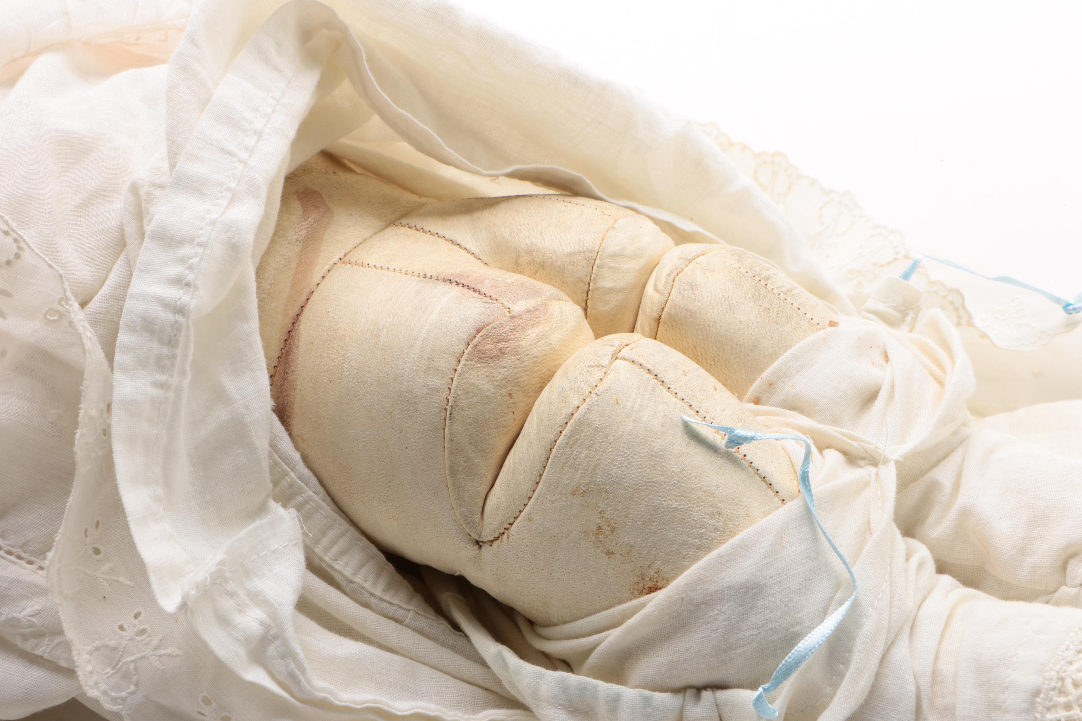 21" JDK Kestner  Bisque Shoulder Head Doll With Kid Leather Body, Antique