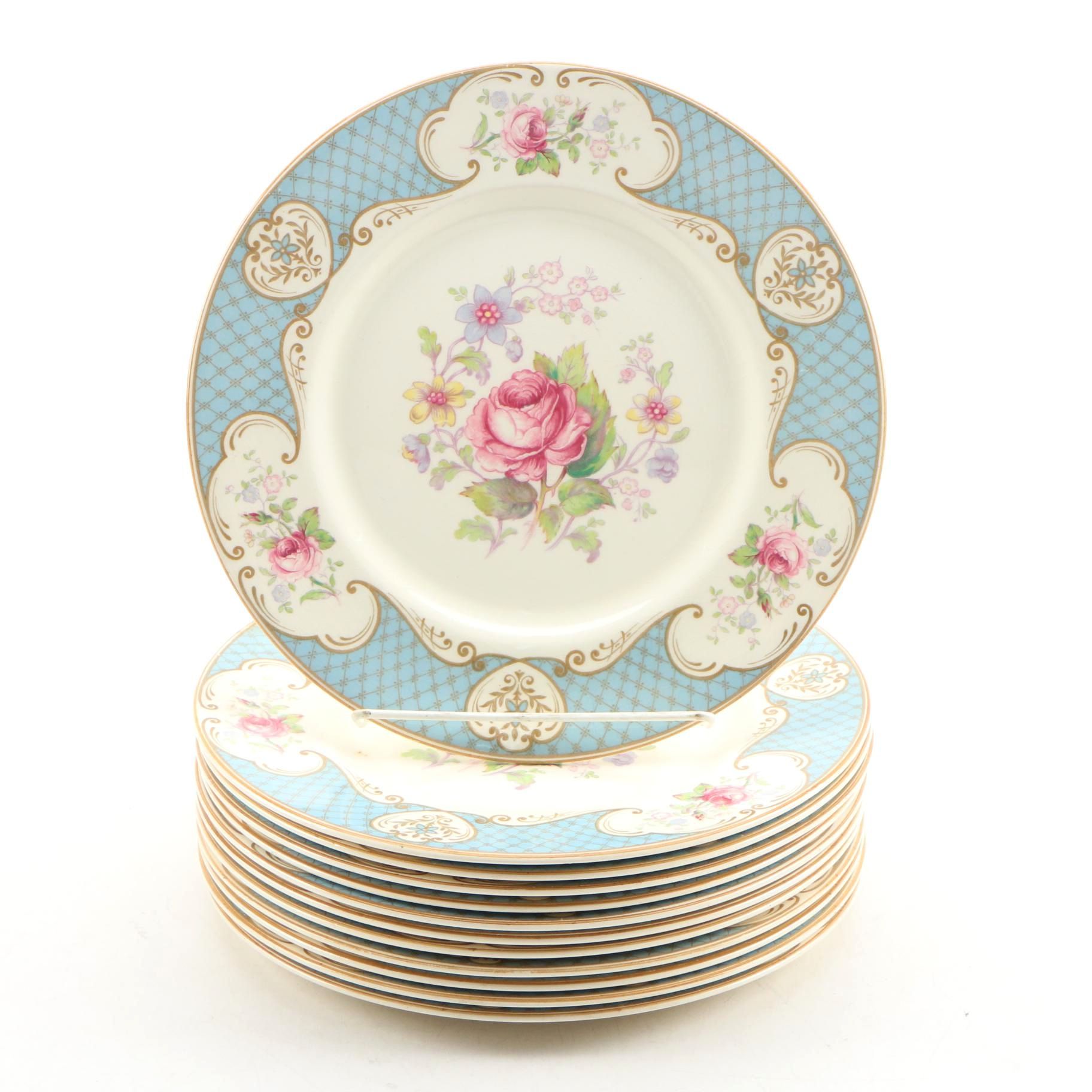 Myott Staffordshire England "Staffordshire Rose" China Dinner Plates
