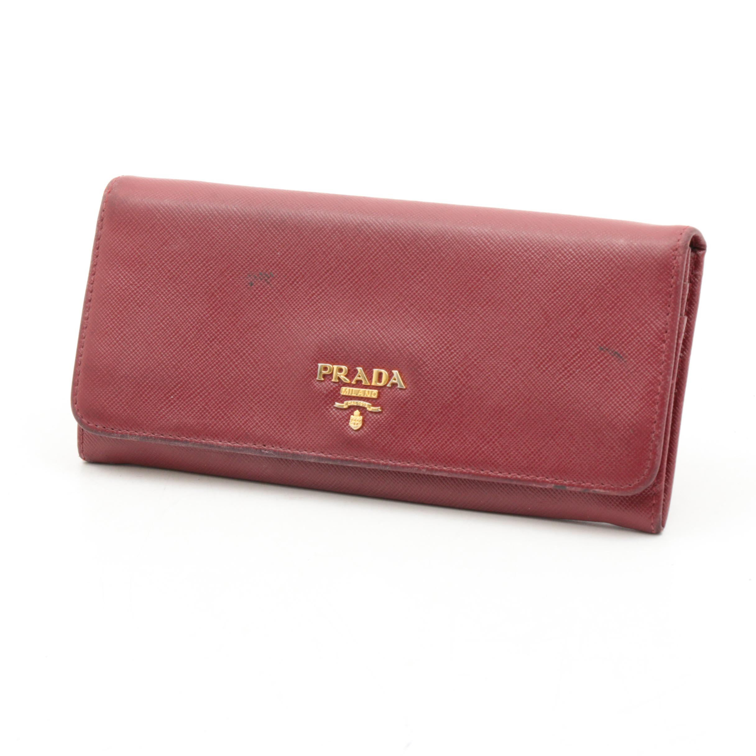 Prada Saffiano Leather Continental Flap Wallet