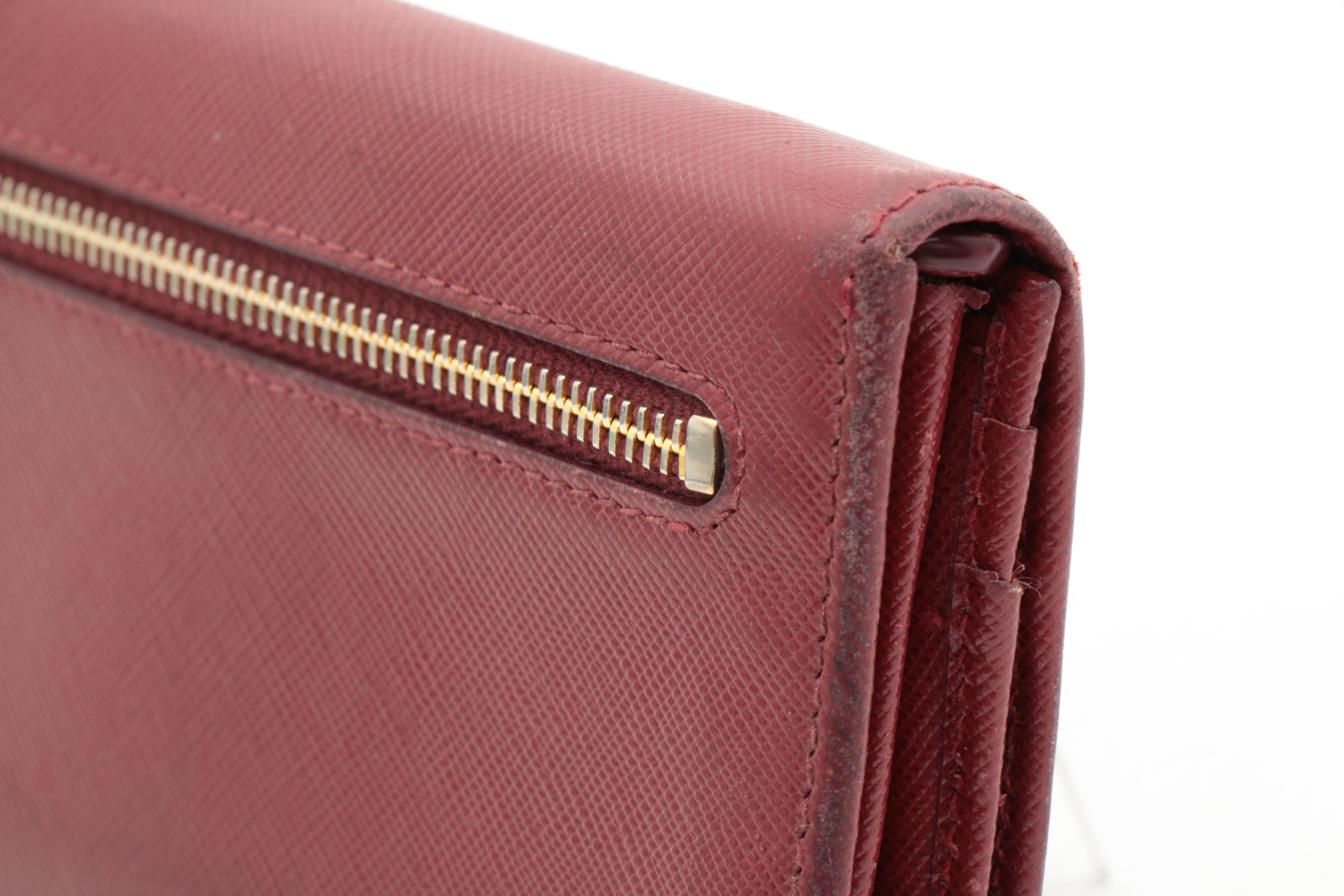 Prada Saffiano Leather Continental Flap Wallet