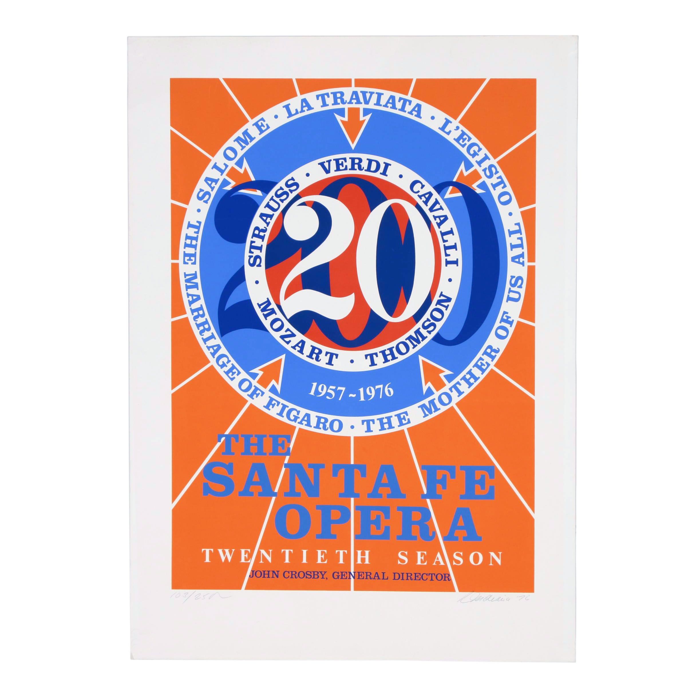 Robert Indiana Serigraph Poster for The Santa Fe Opera, 20th Season