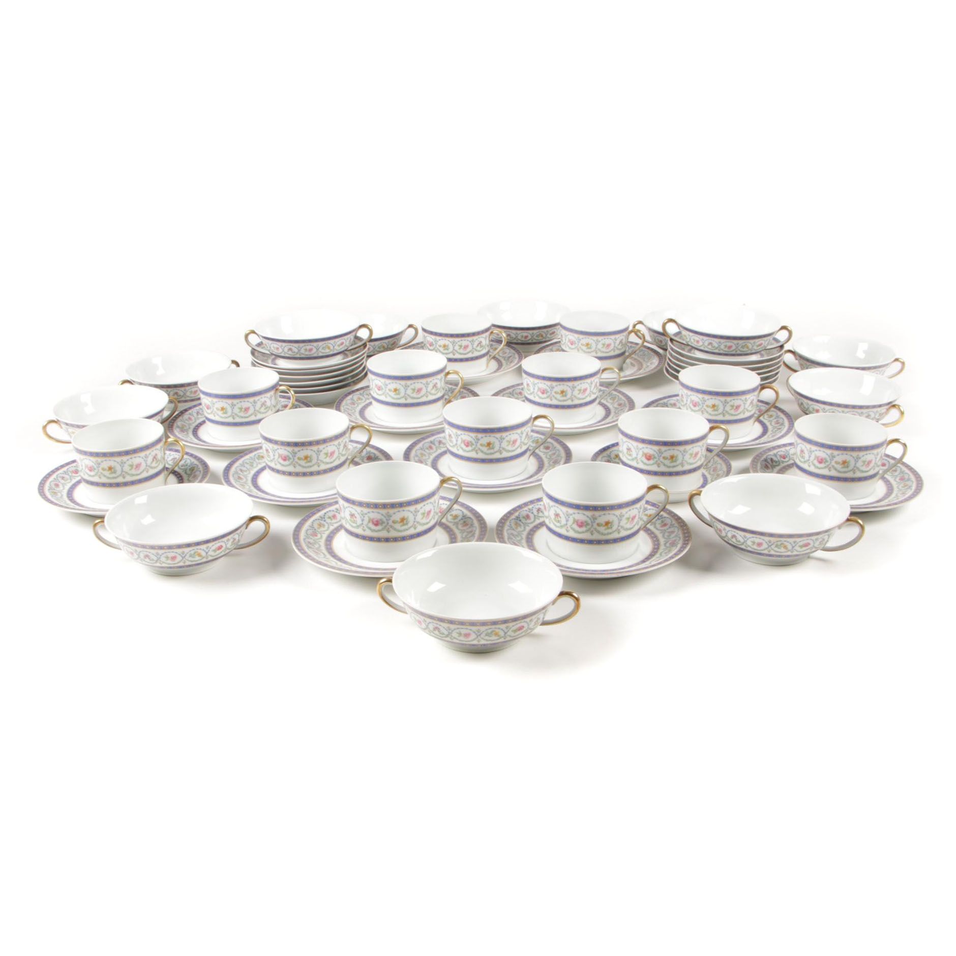 Haviland "Malmaison" Porcelain Dinnerware, Late 20th Century