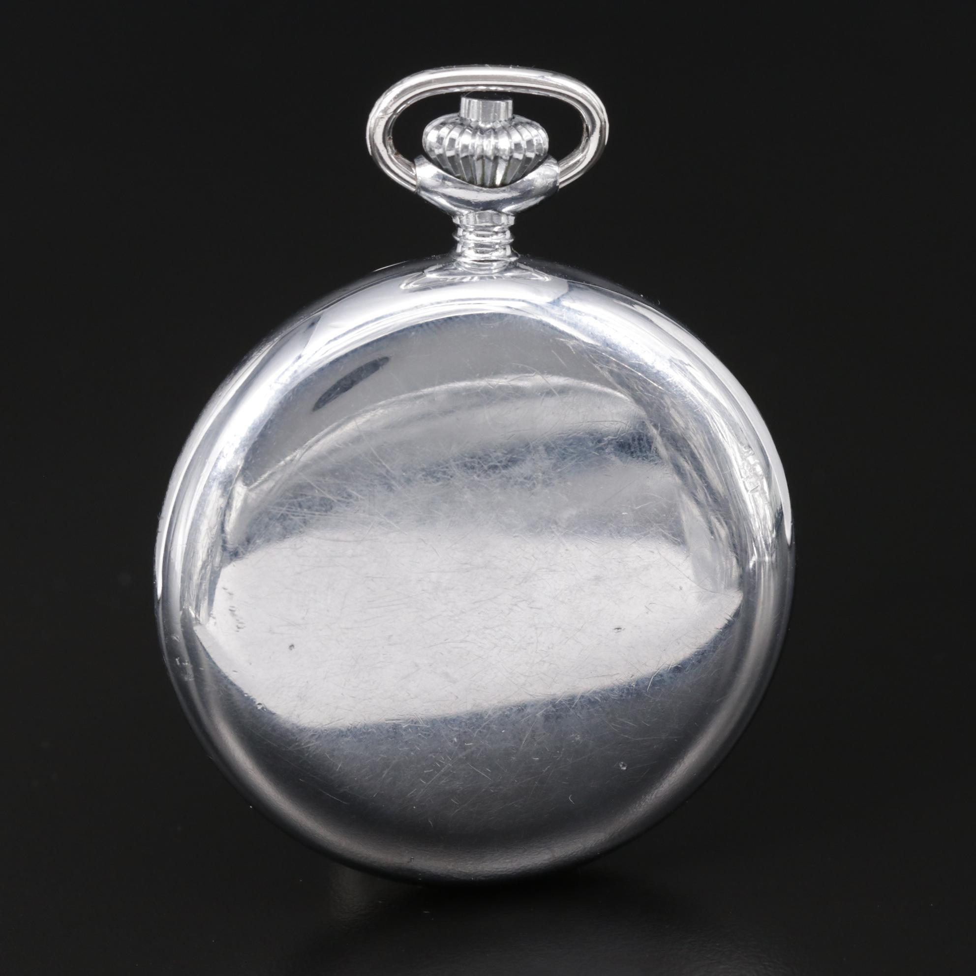 Heuer Open Face Chronograph Pocket Watch, Vintage