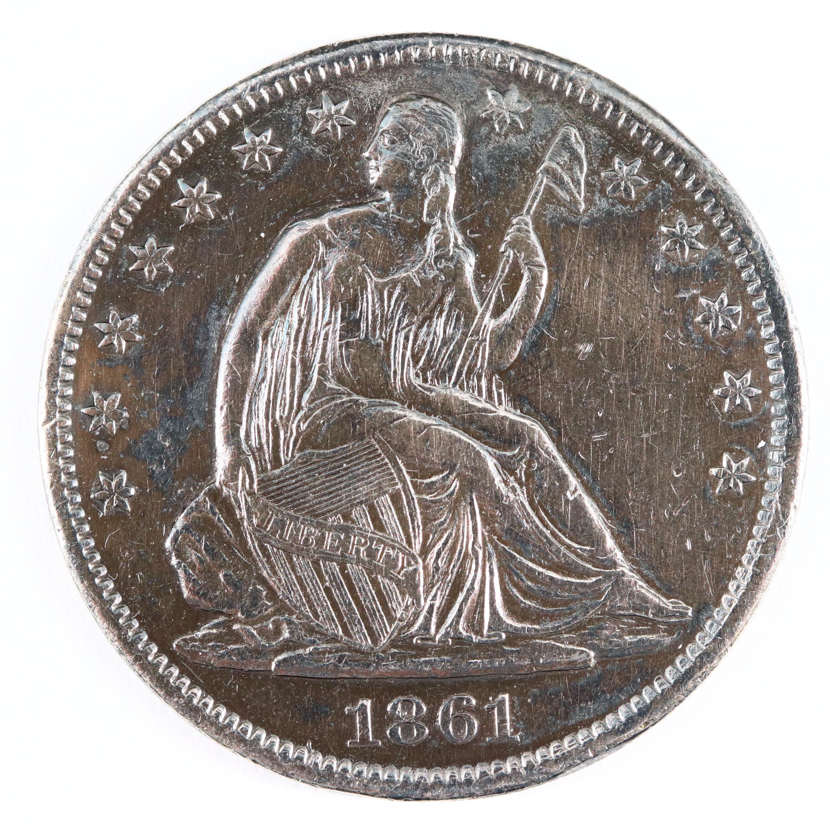 1861-S Seated Liberty Silver Half Dollar