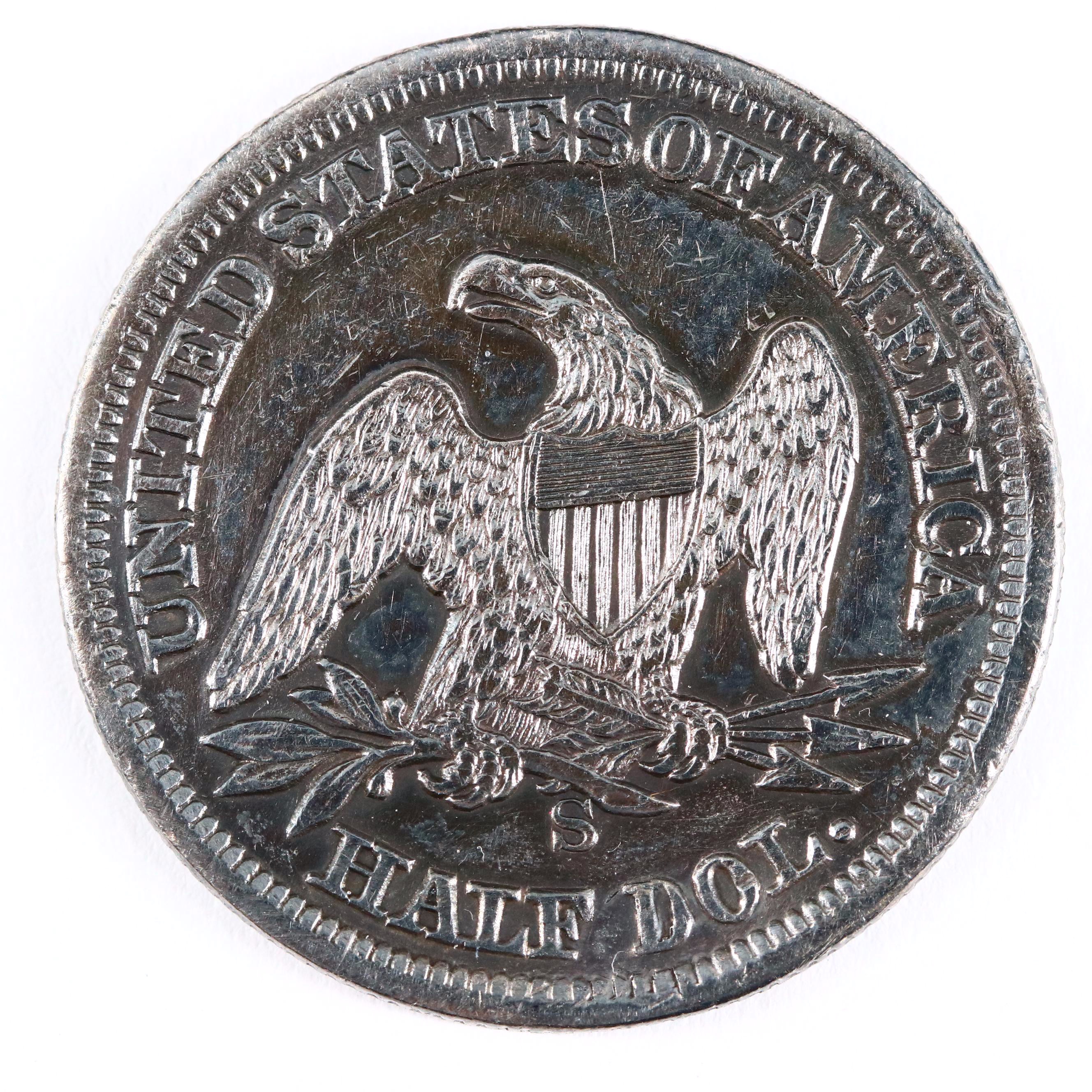 1861-S Seated Liberty Silver Half Dollar