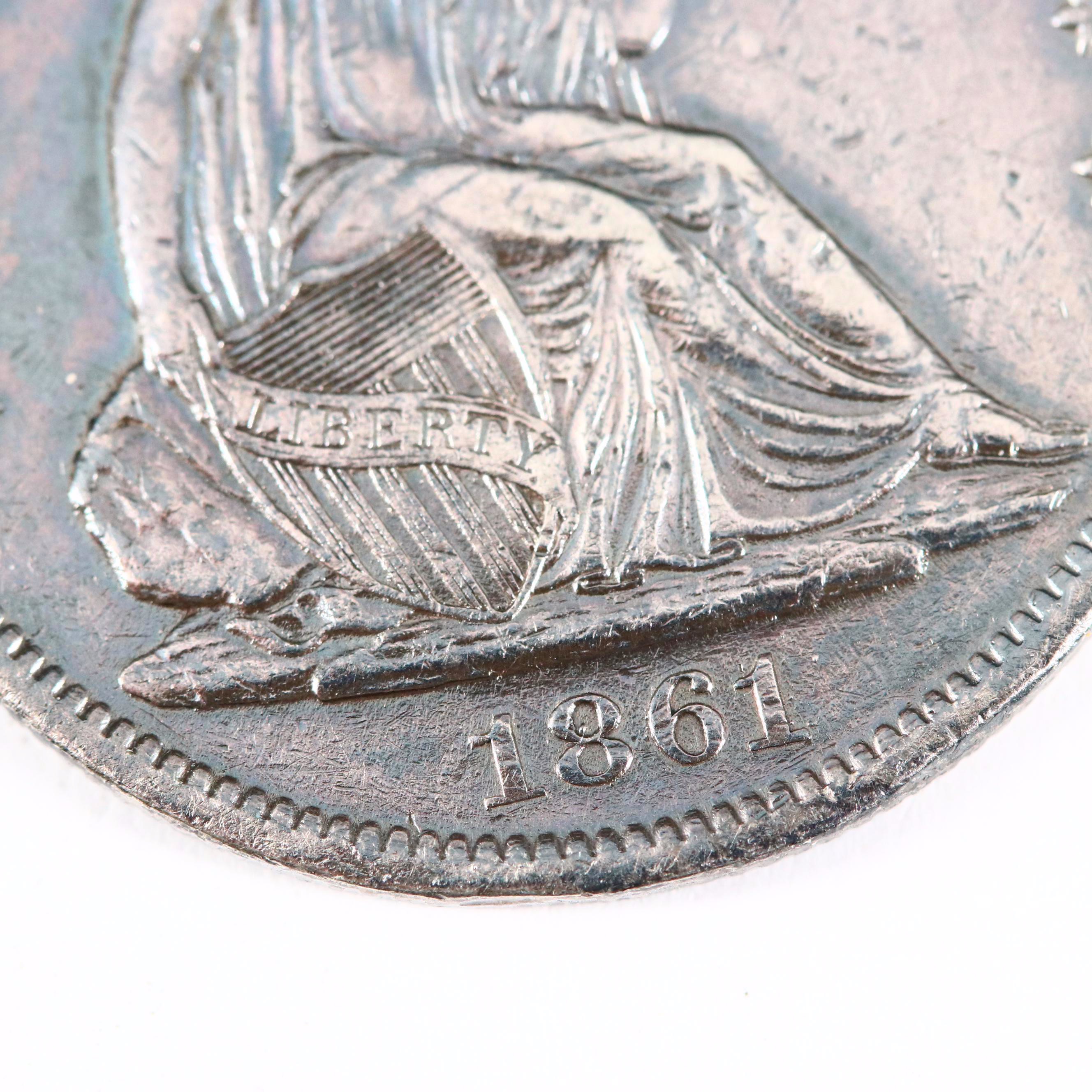 1861-S Seated Liberty Silver Half Dollar