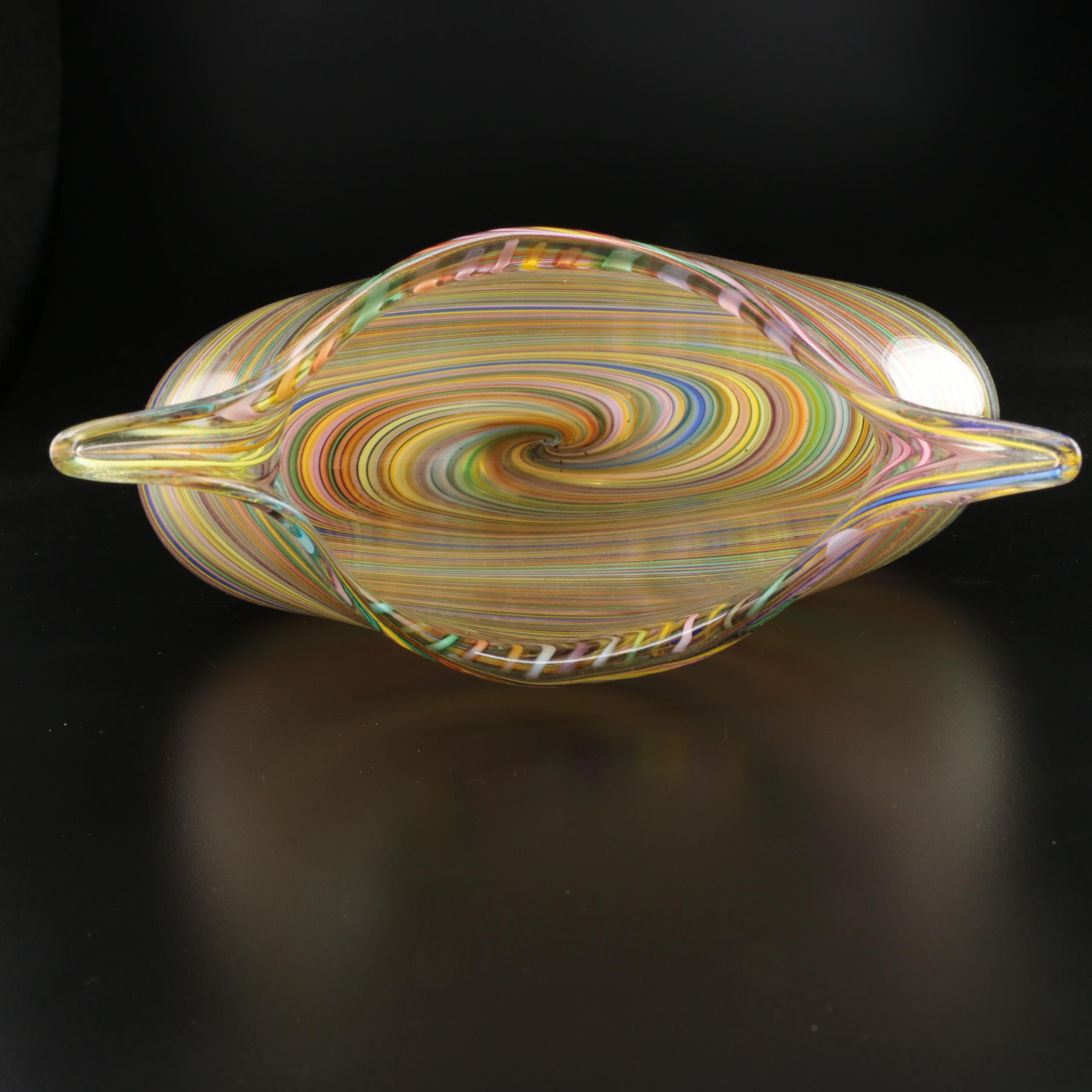 David Patchen Multicolored "Foglio" Handblown Art Glass Vase