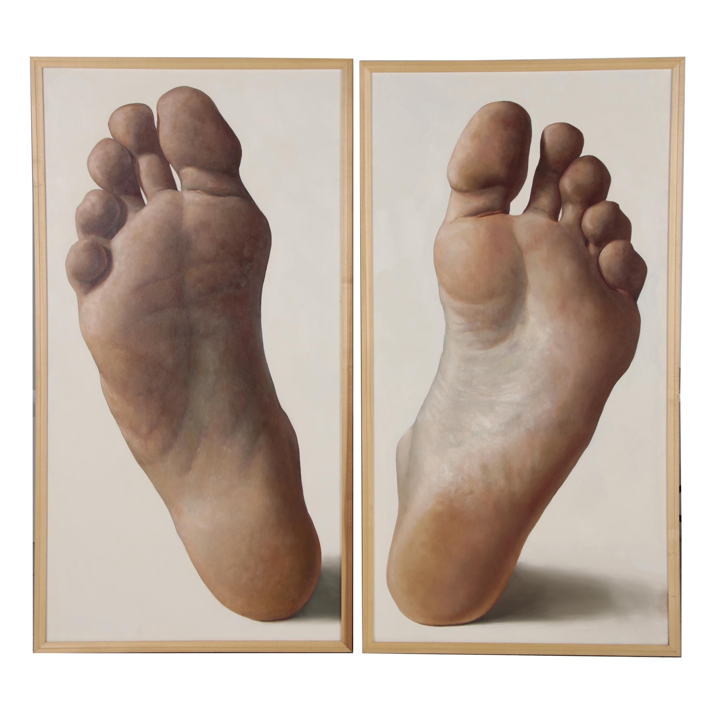 Anthony Ackrill Monumental Diptych Oil Painting "2 Soles"