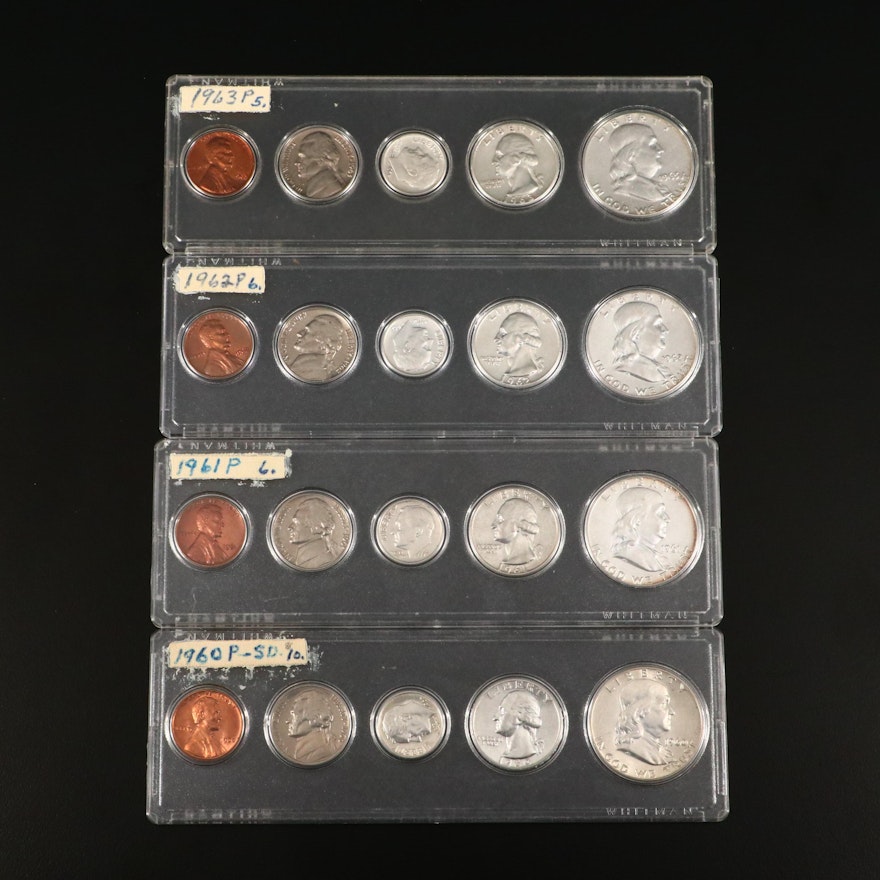 Group of Four Early U.S. Mint Sets Including a 1960 (small date)
