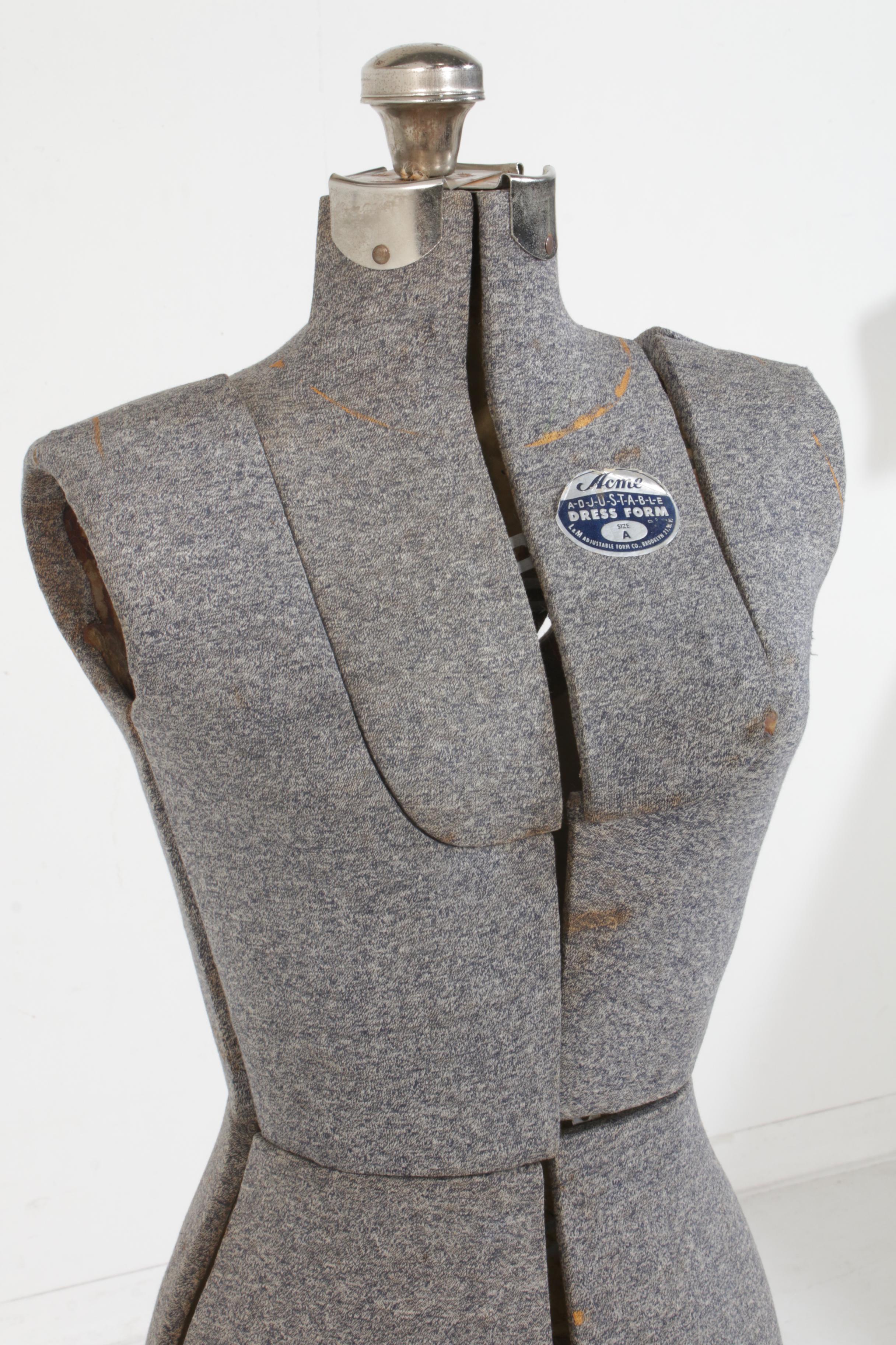 Acme Adjustable "Size A" and Stylized Metal Dress Forms