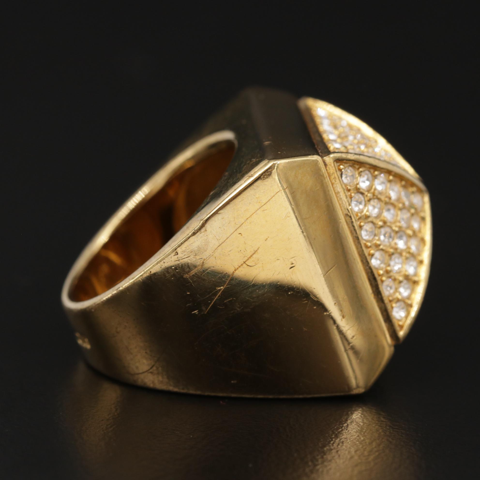 Michael Kors Rhinestone Pyramid Dome Ring