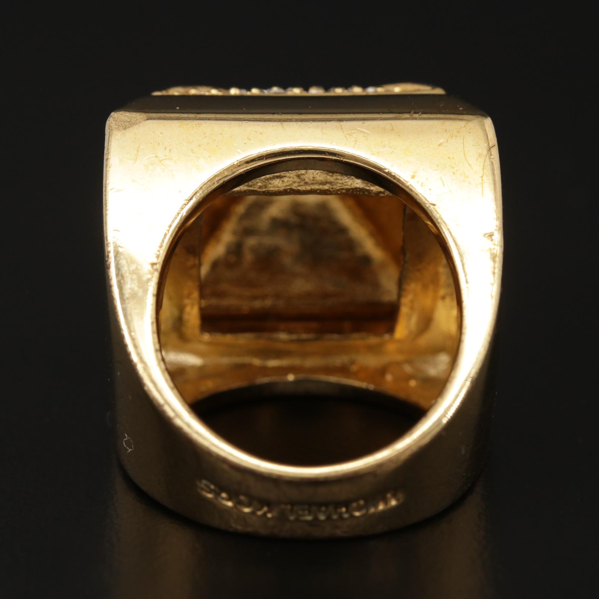 Michael Kors Rhinestone Pyramid Dome Ring