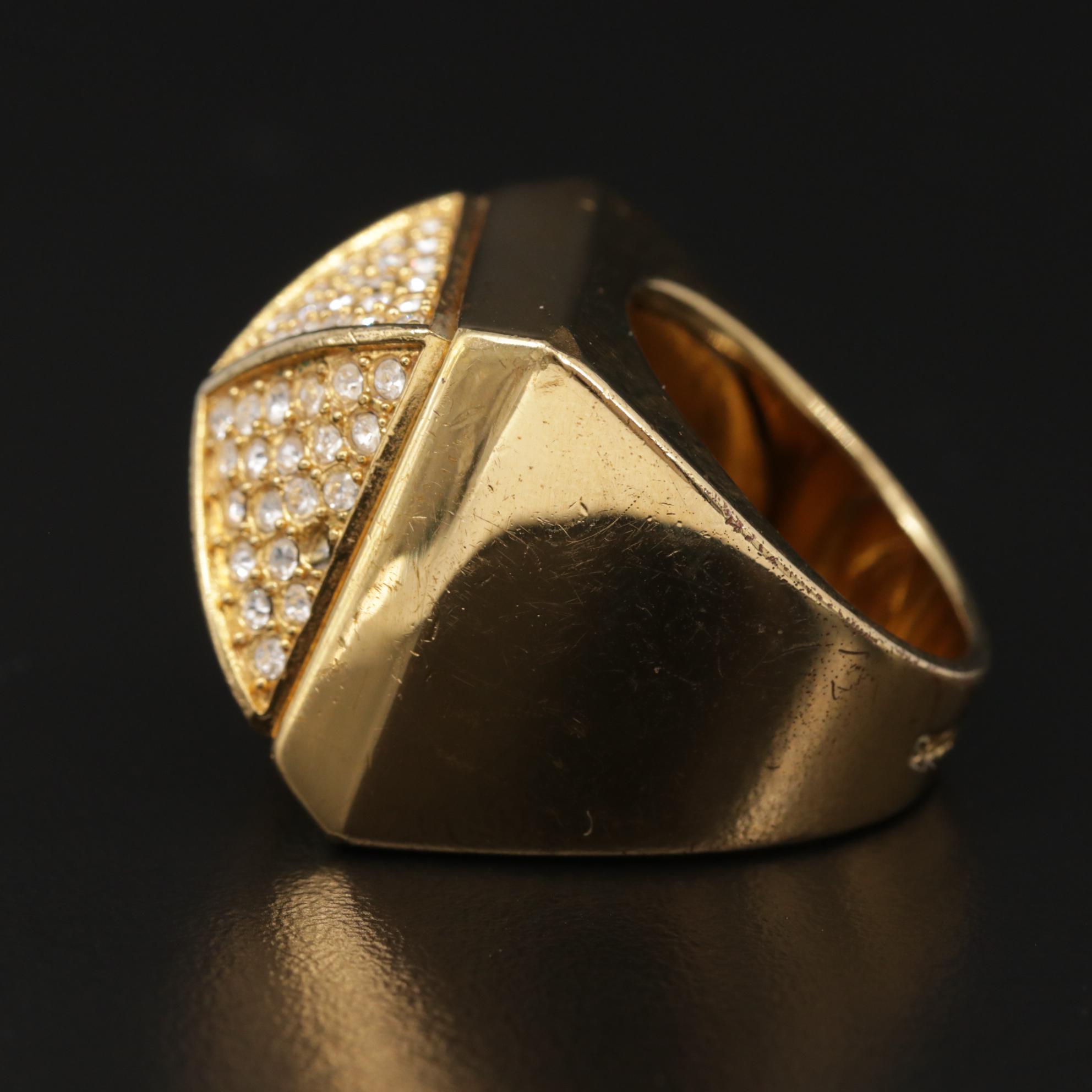 Michael Kors Rhinestone Pyramid Dome Ring