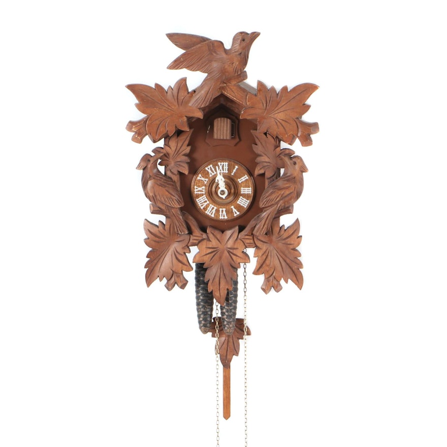 West German Handcrafted Black Forest Cuckoo Clock