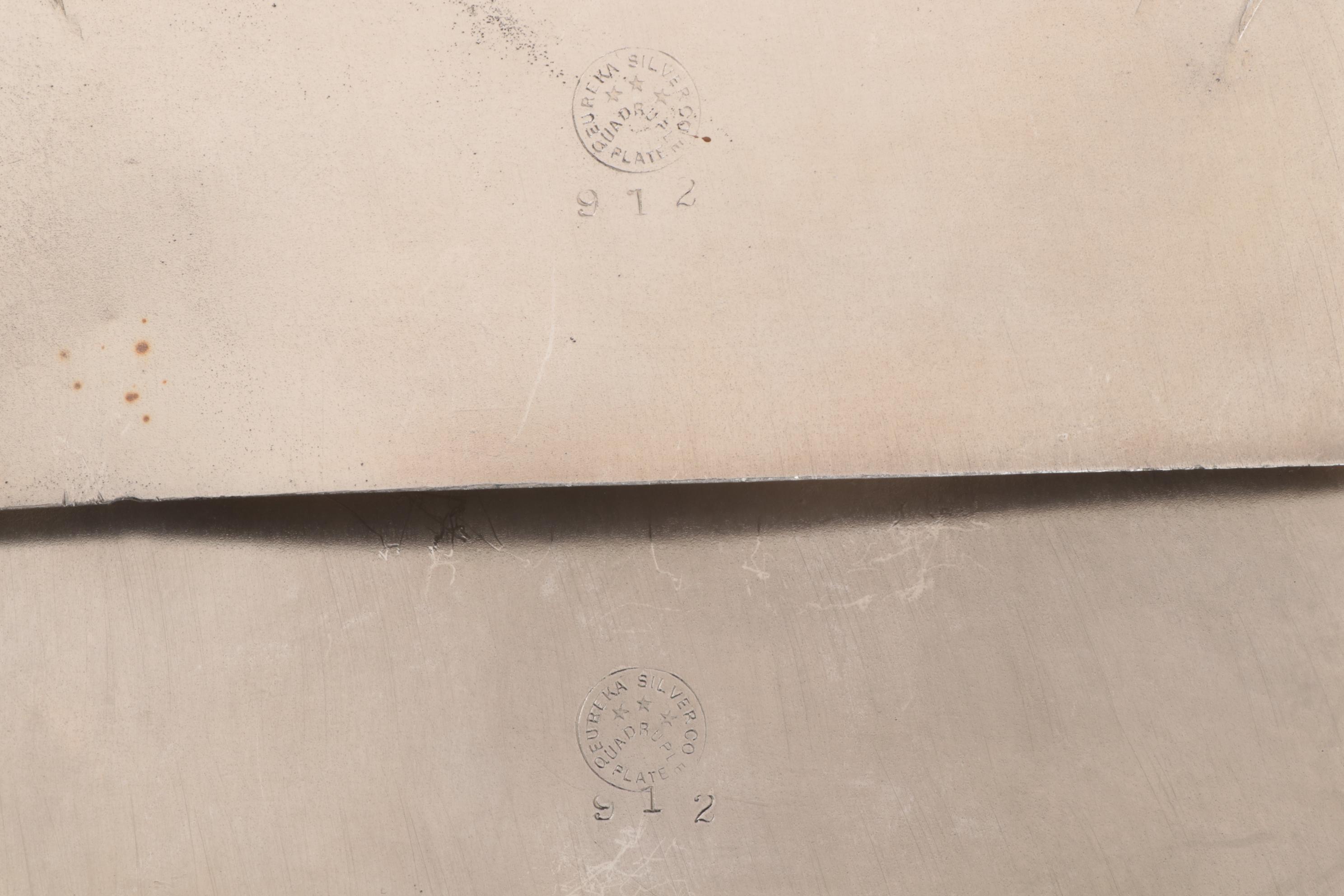 Eureka Silver Co. Art Nouveau Quadruple Plate Silent Butler, Mid-20th Century