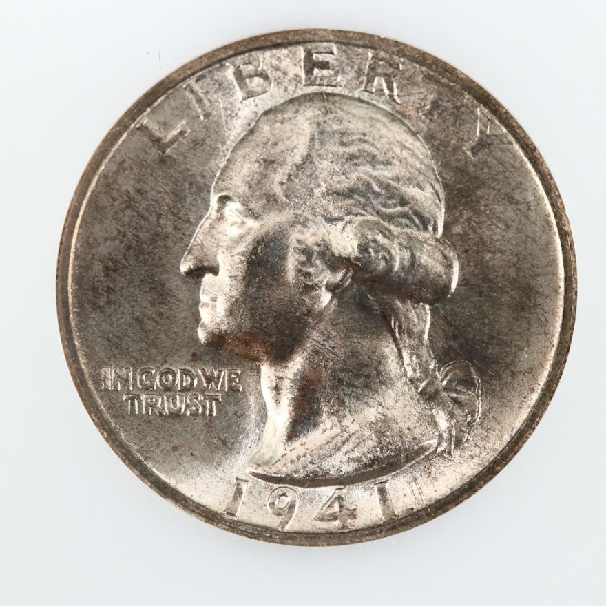 1941-S Uncirculated Washington Silver Quarter