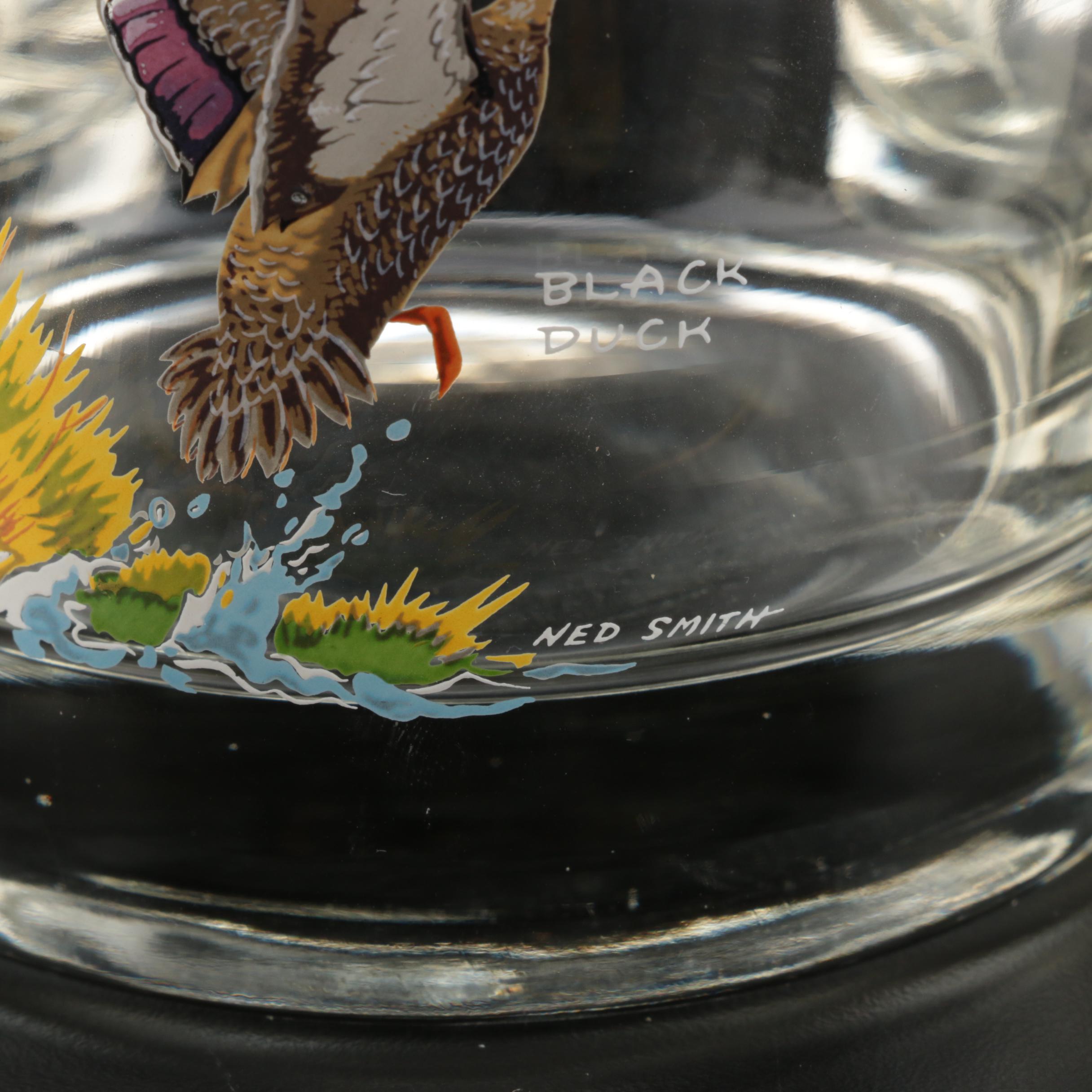 Ned Smith Duck Series Highball and Double Old Fashioned Drinking Glasses