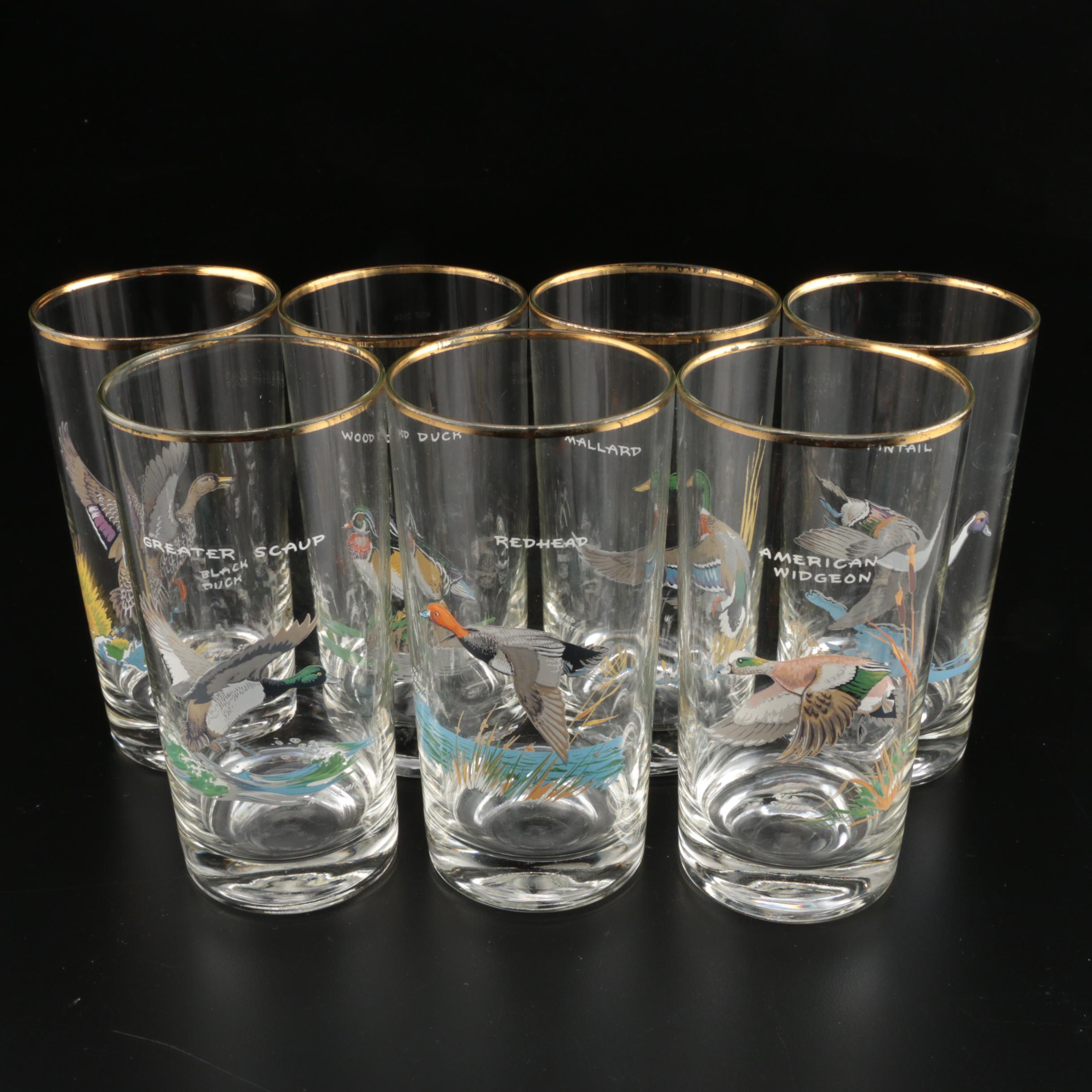 Ned Smith Duck Series Highball and Double Old Fashioned Drinking Glasses