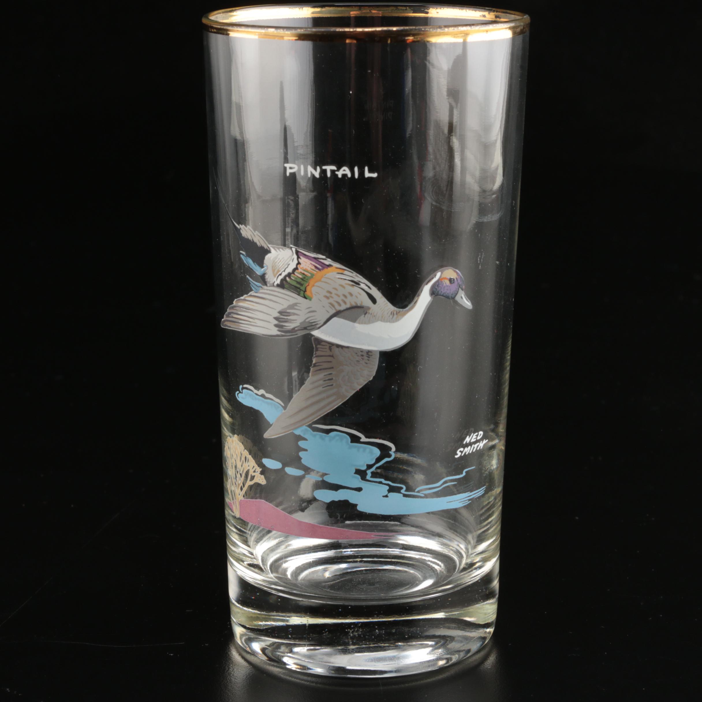Ned Smith Duck Series Highball and Double Old Fashioned Drinking Glasses