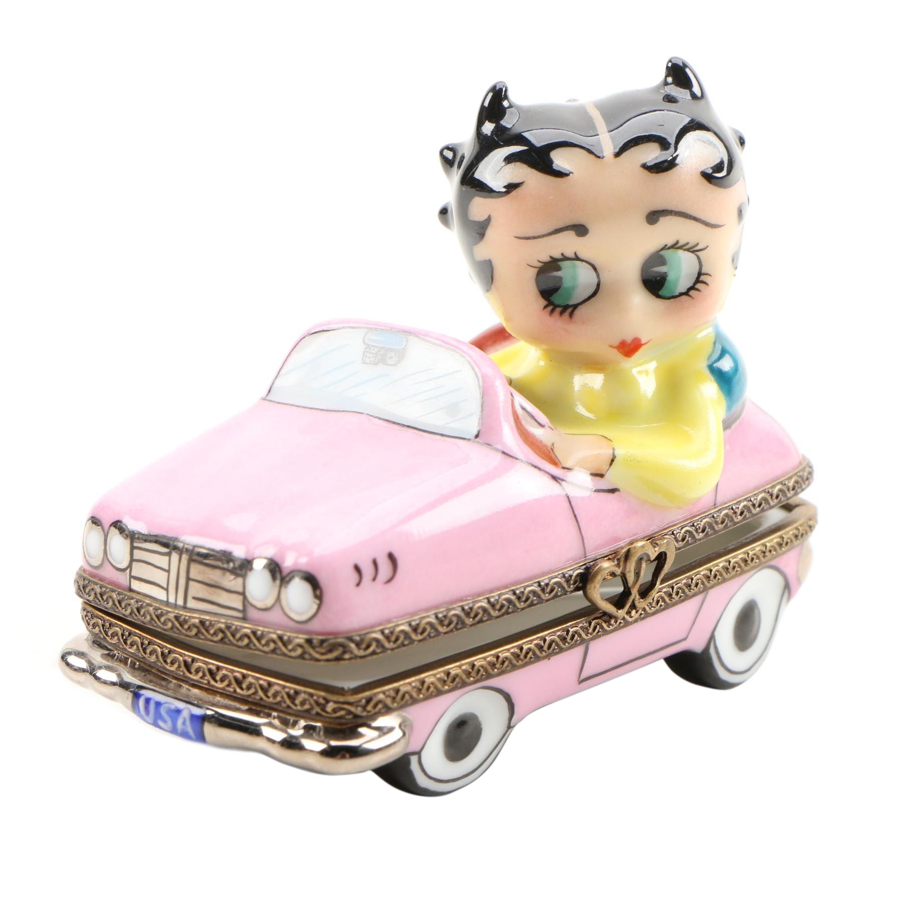 Betty Boop "Sunday Drive" Porcelain Limoges Box