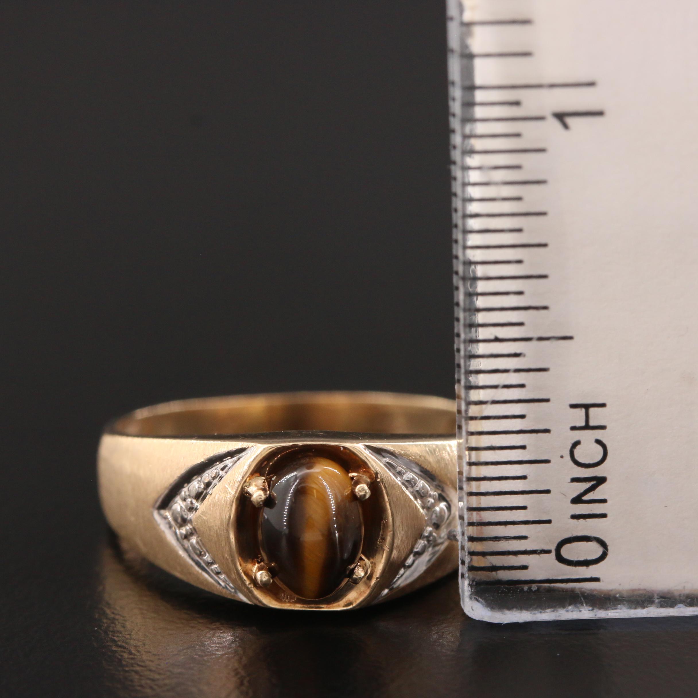 10K Yellow Gold Tiger's Eye Ring