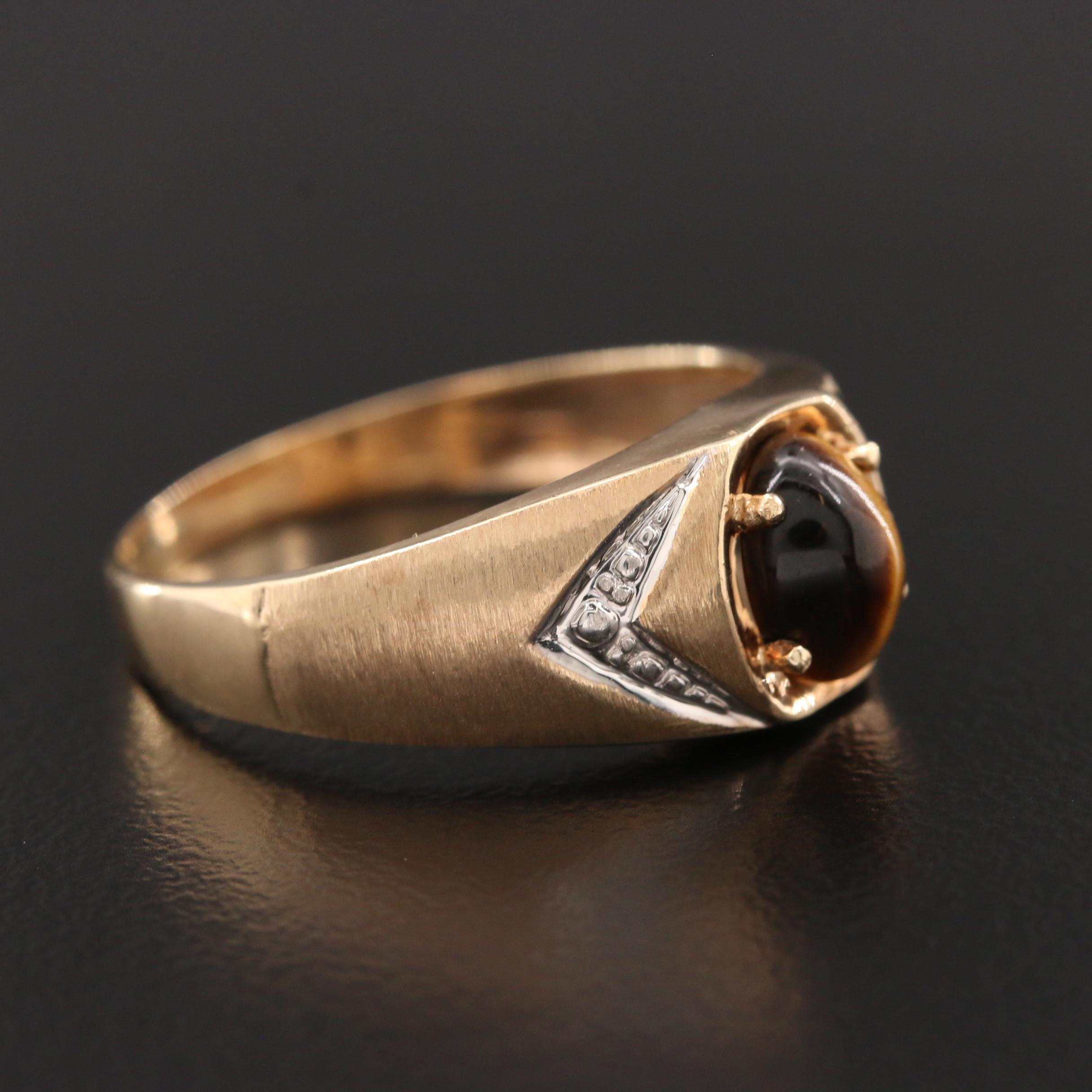 10K Yellow Gold Tiger's Eye Ring