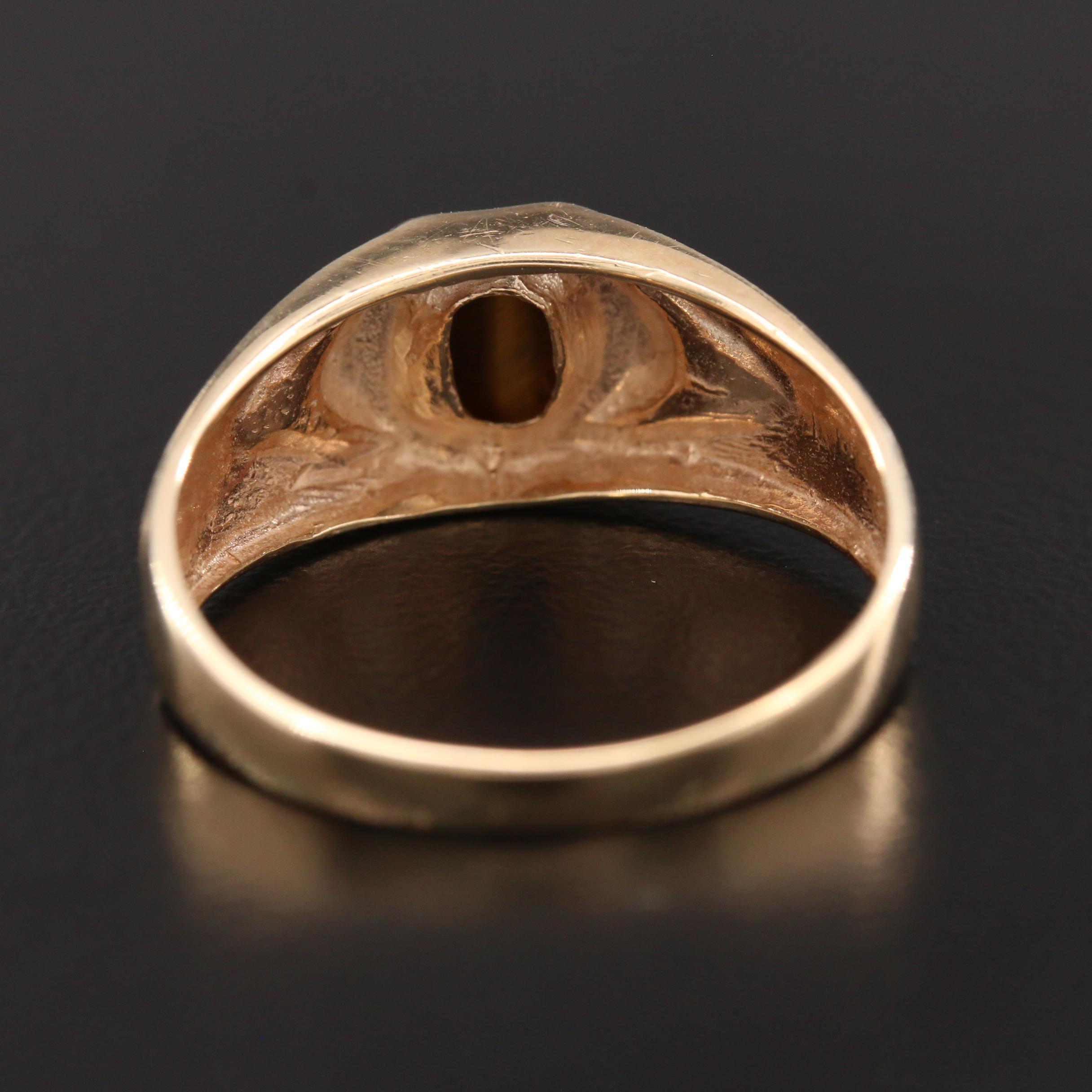 10K Yellow Gold Tiger's Eye Ring