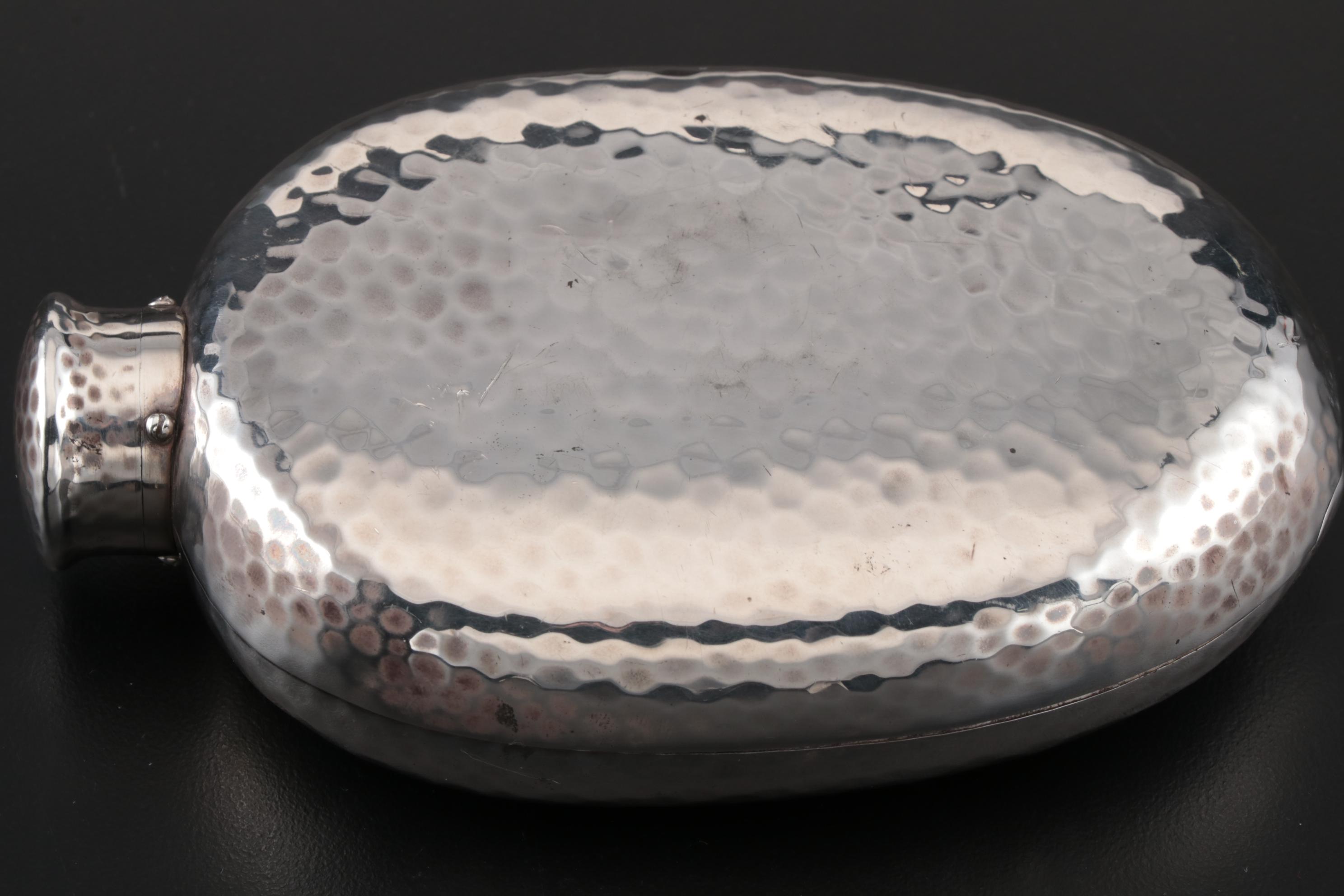 Tiffany & Co. Aesthetic Movement Sterling Over Glass Flask, 1877-1891