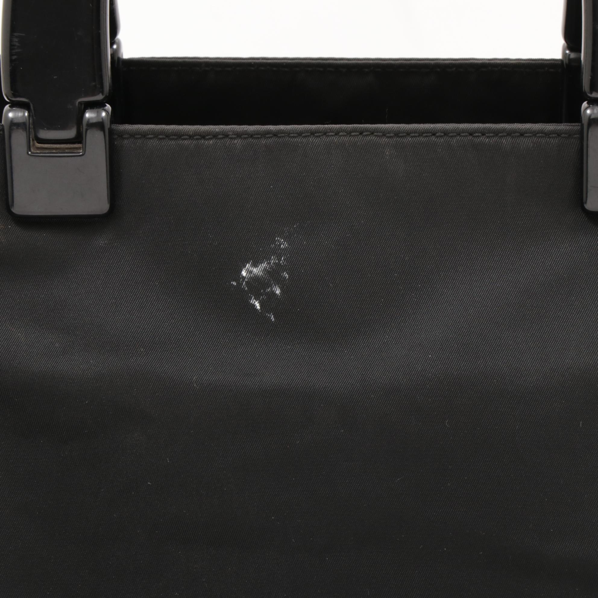 Prada Black Tessuto Nylon Tote Bag with Acrylic Handles