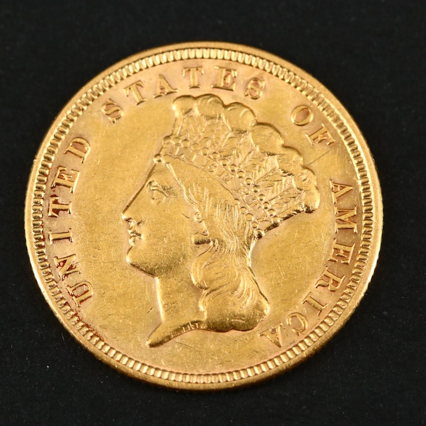 1856 Indian Princess Head $3 Gold Coin