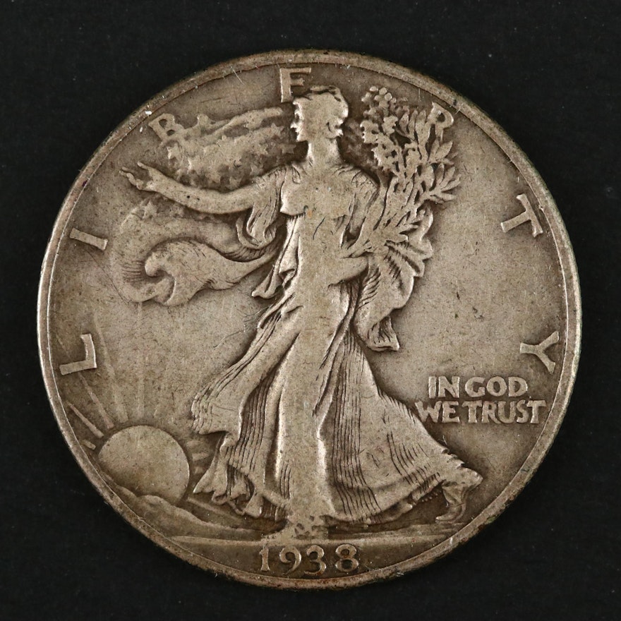 Key Date Low Mintage 1938-D Walking Liberty Silver Half Dollar