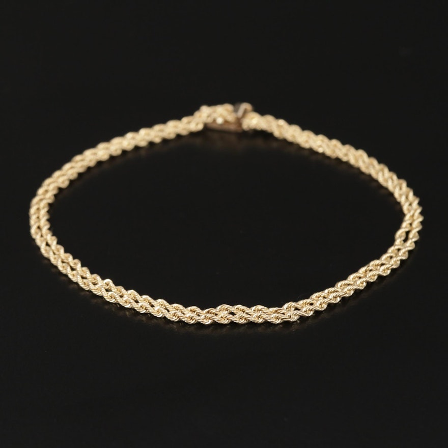 14K Double Rope Chain Link Necklace