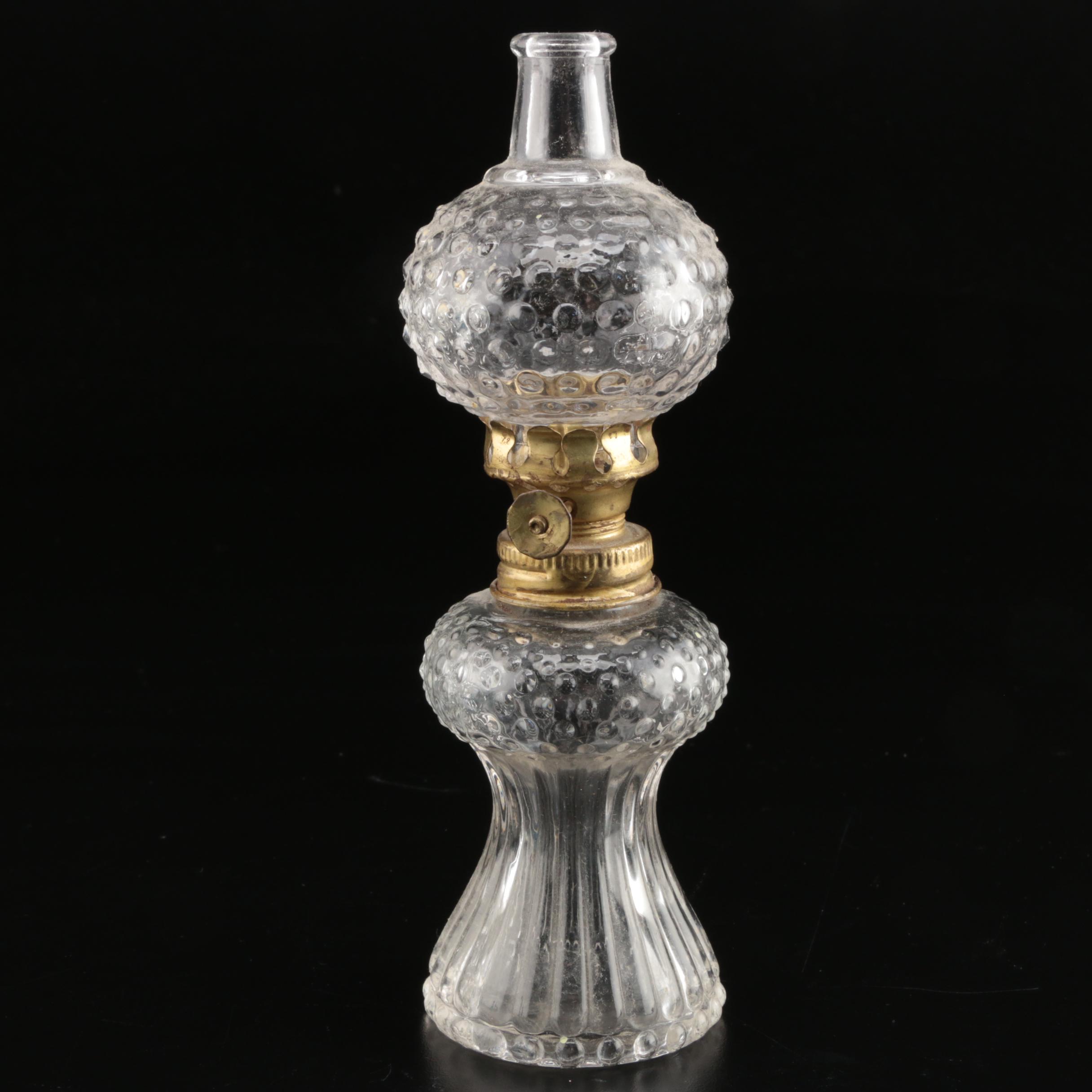 Blue, Molded and Milk Glass Oil Lamps