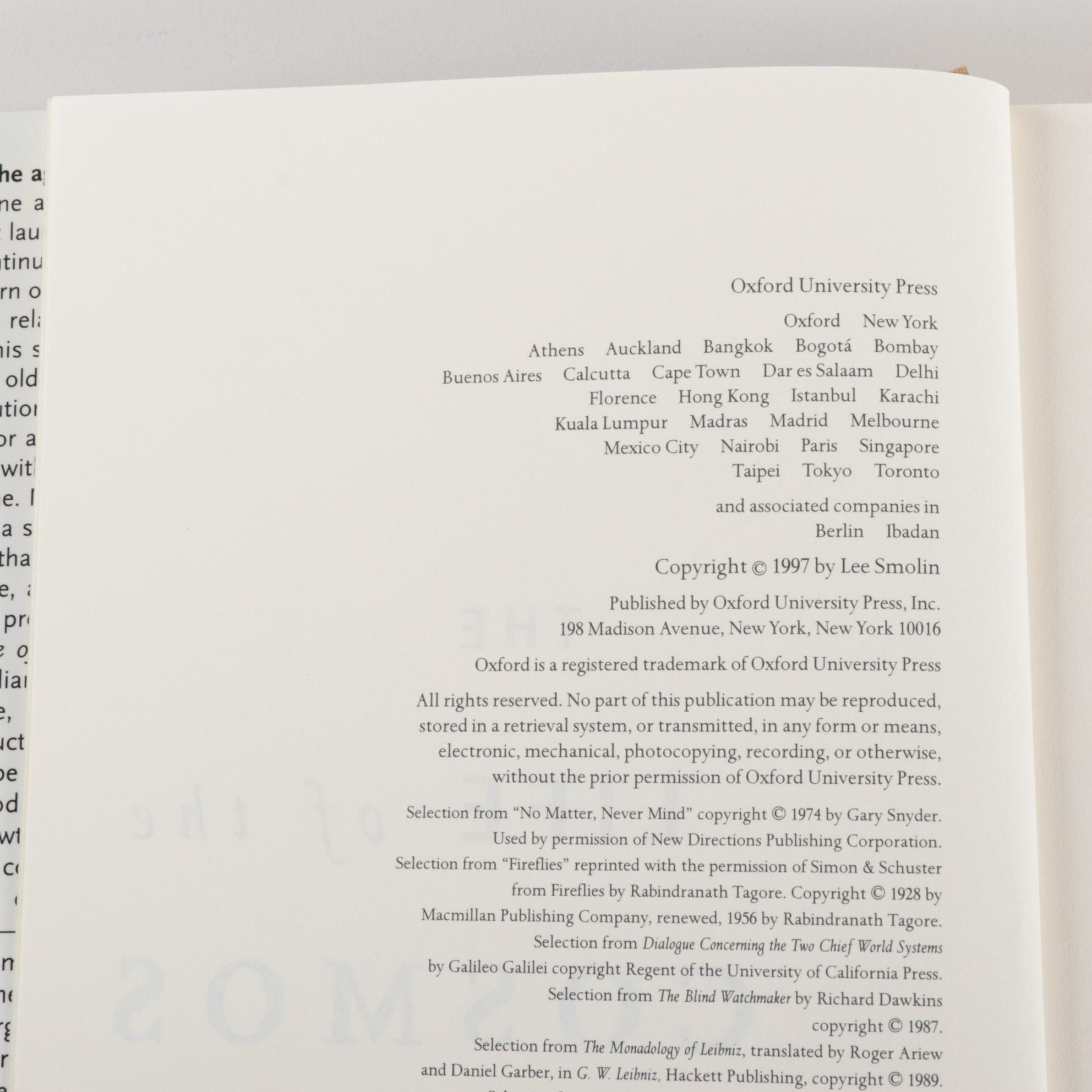 Space Reference Books Including "The Life of the Cosmos" by Lee Smolin