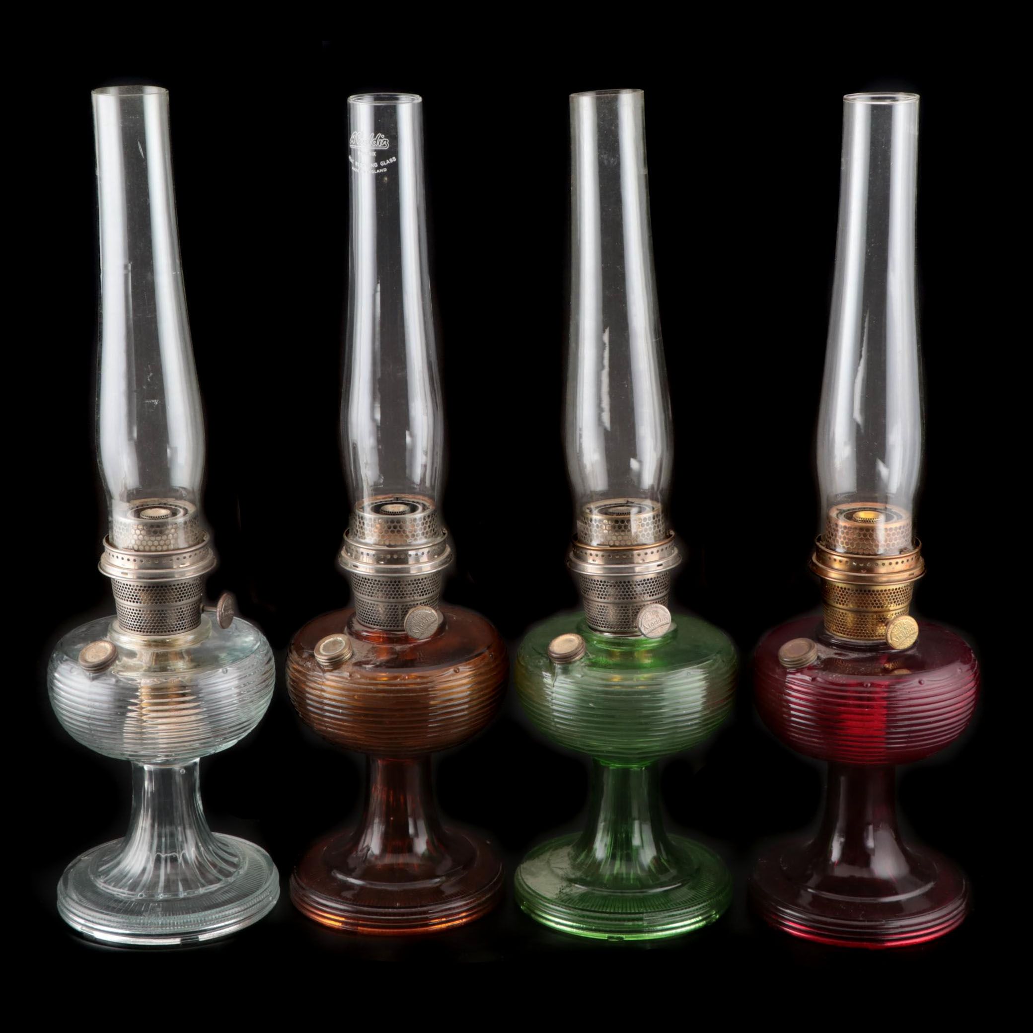 Aladdin Model B "Beehive" Glass Kerosene Lamps