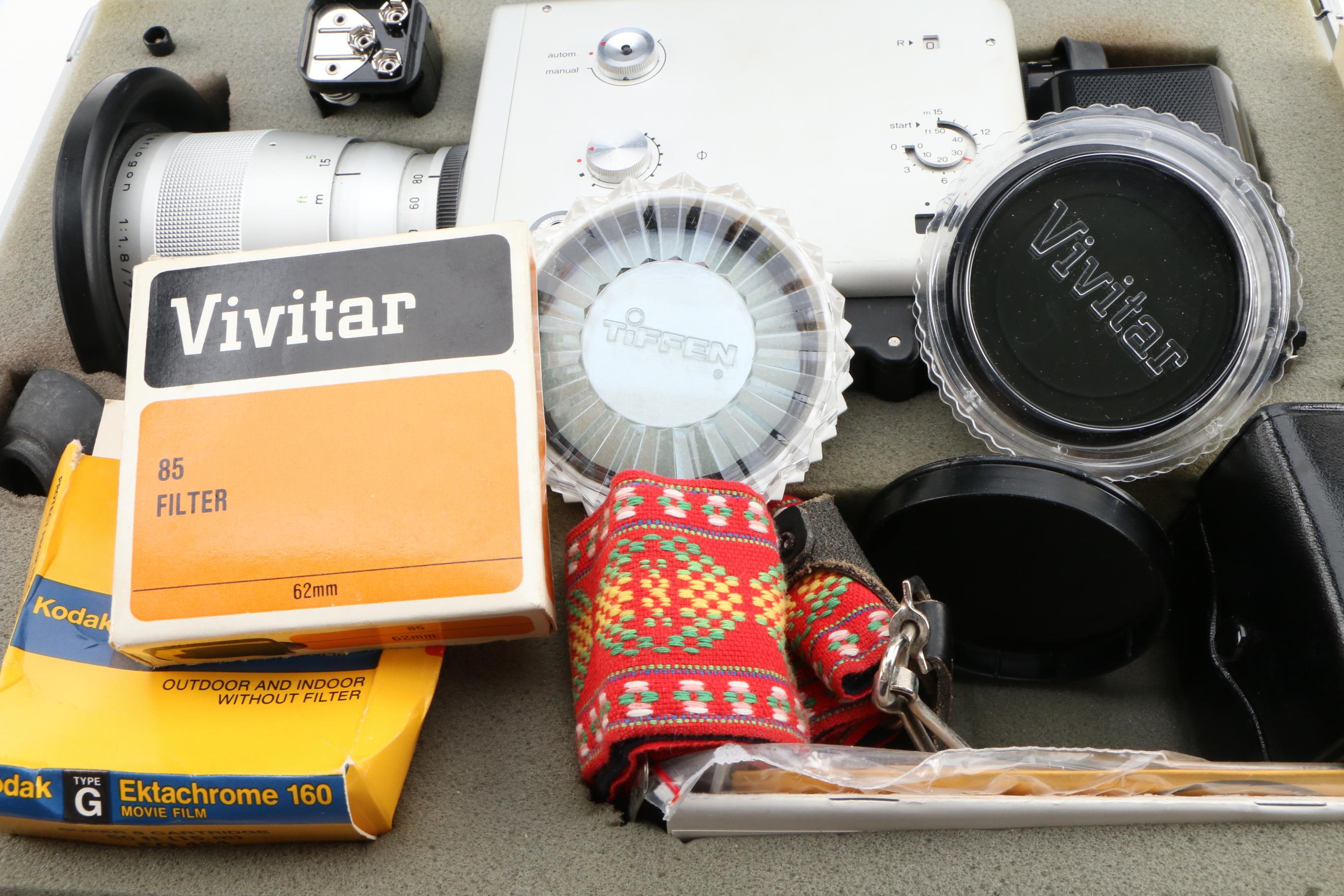 Braun Nizo S800 Movie Camera and Accessories