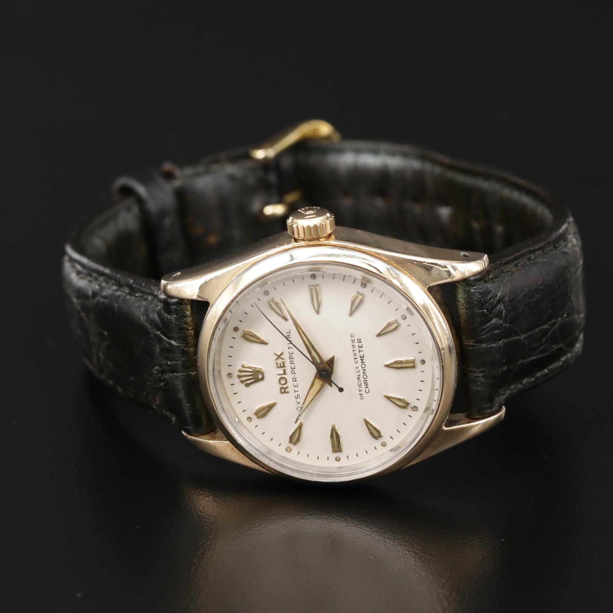 Vintage Rolex Oyster Perpetual 6634 Gold Shell Watch, 1956