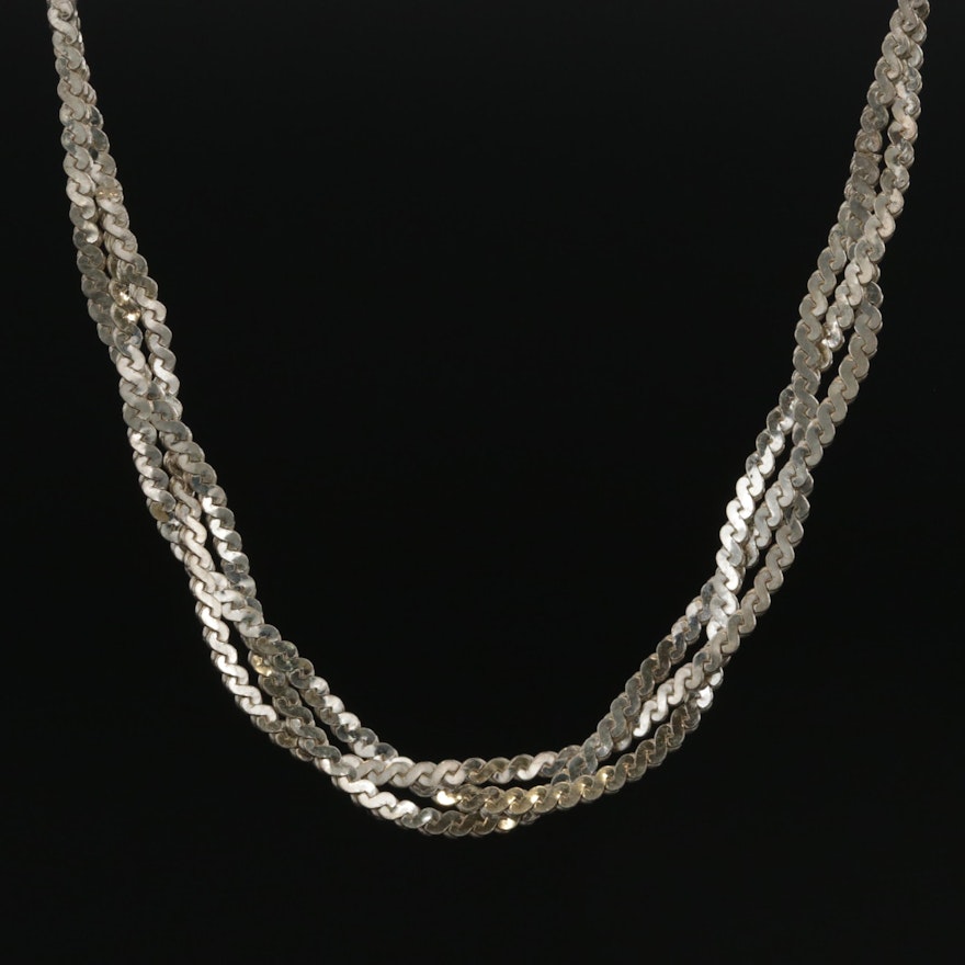 Sterling Silver Serpentine Link Chain