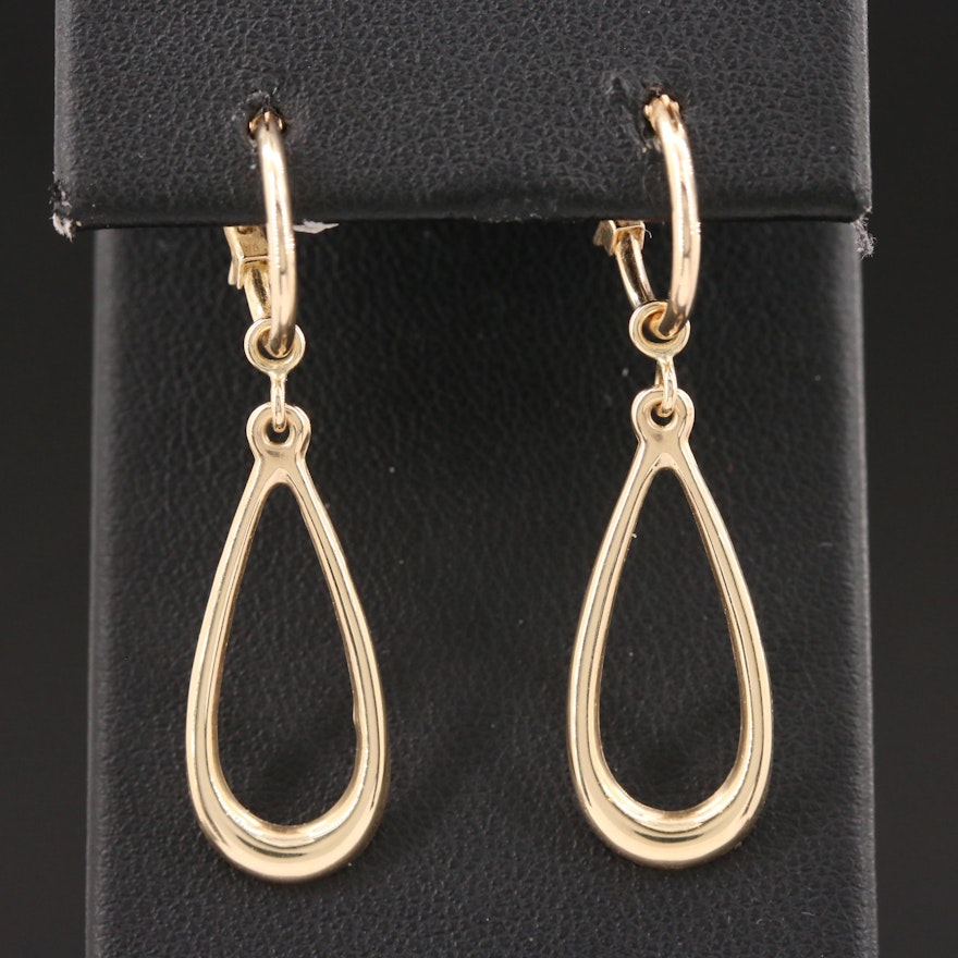 14K Yellow Gold Hoop Earrings with Jackets