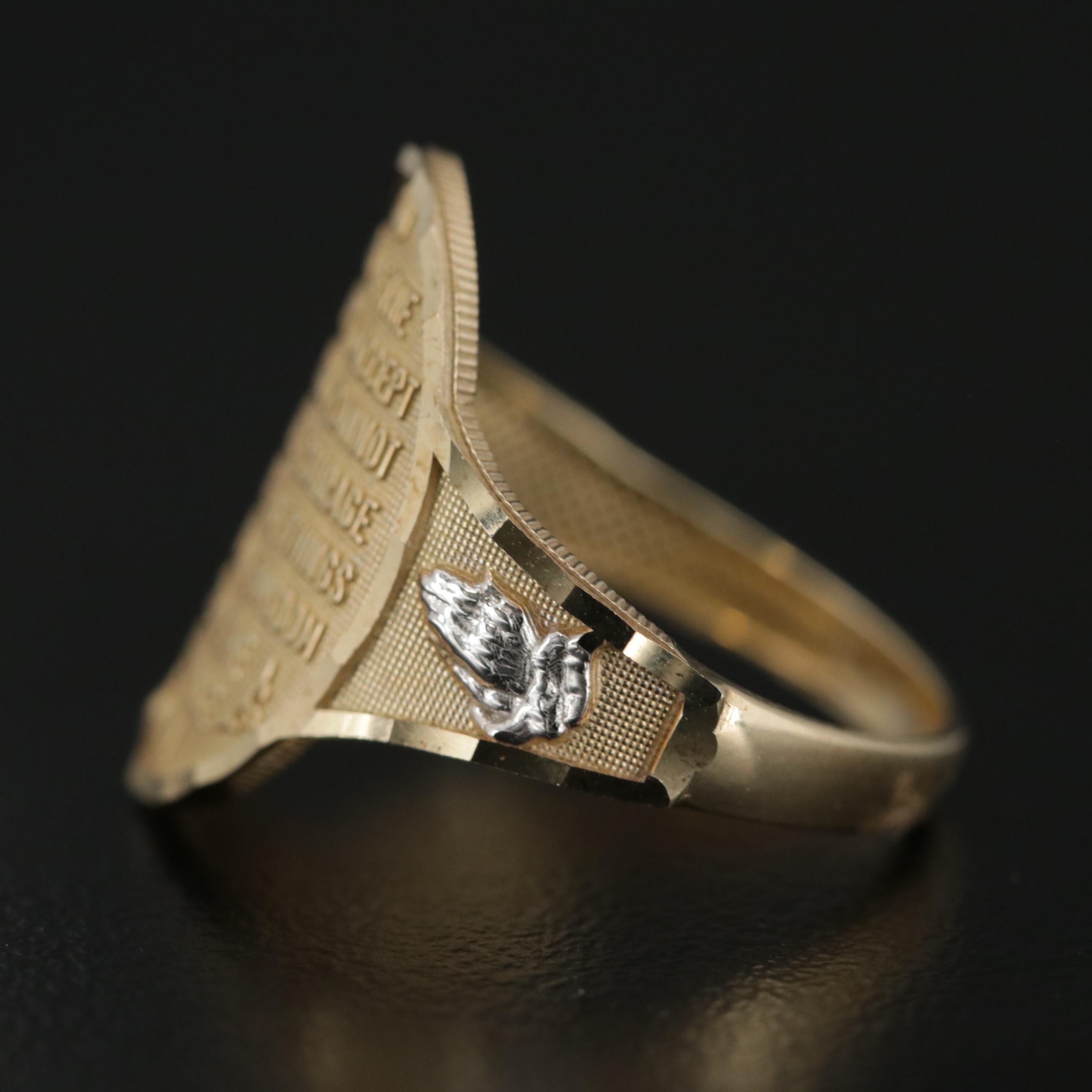10K Yellow Gold Serenity Prayer Ring