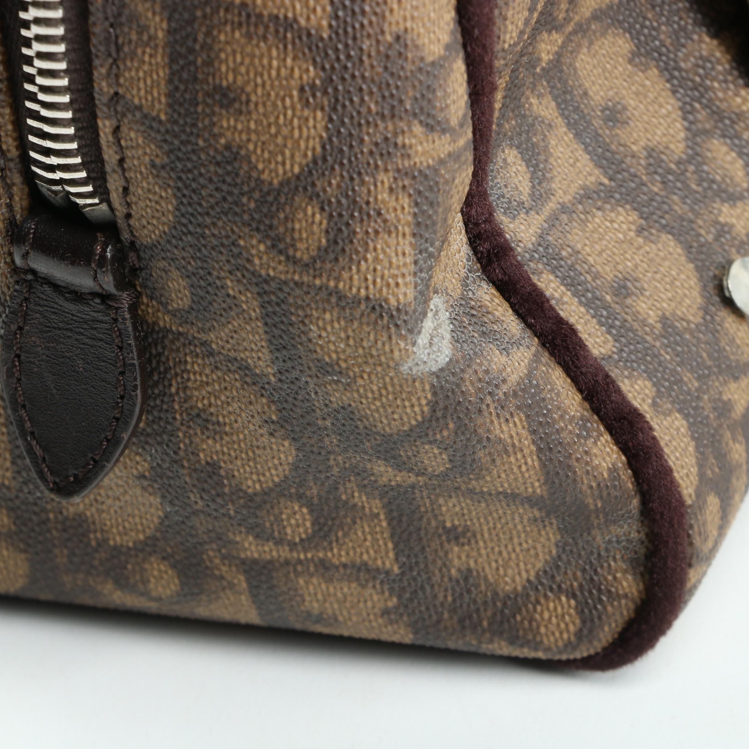 Christian Dior Brown Trottuer Romantique Floral Bow Small Boston Bag