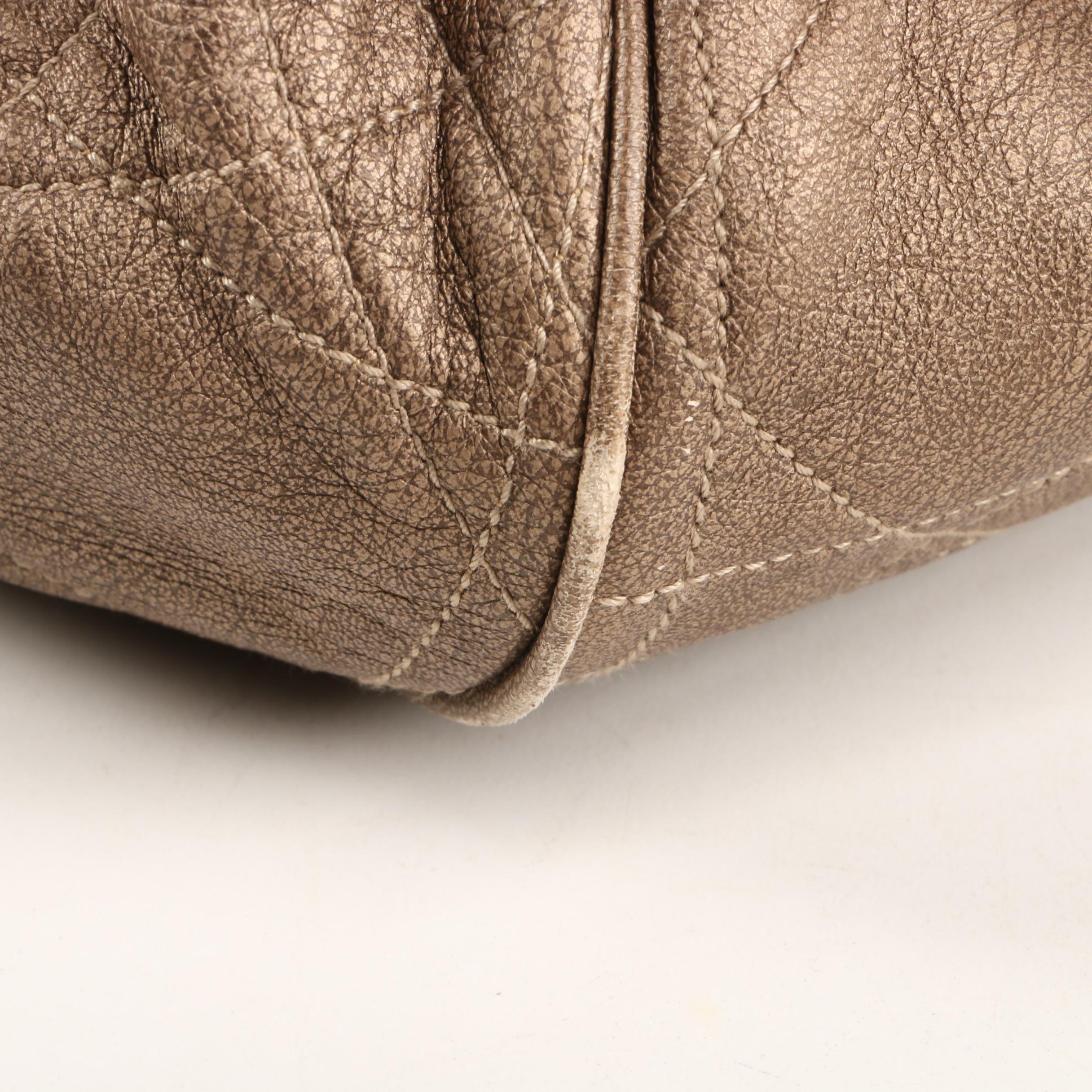 Christian Dior Drawstring Shoulder Bag in Taupe Cannage Quilted Leather