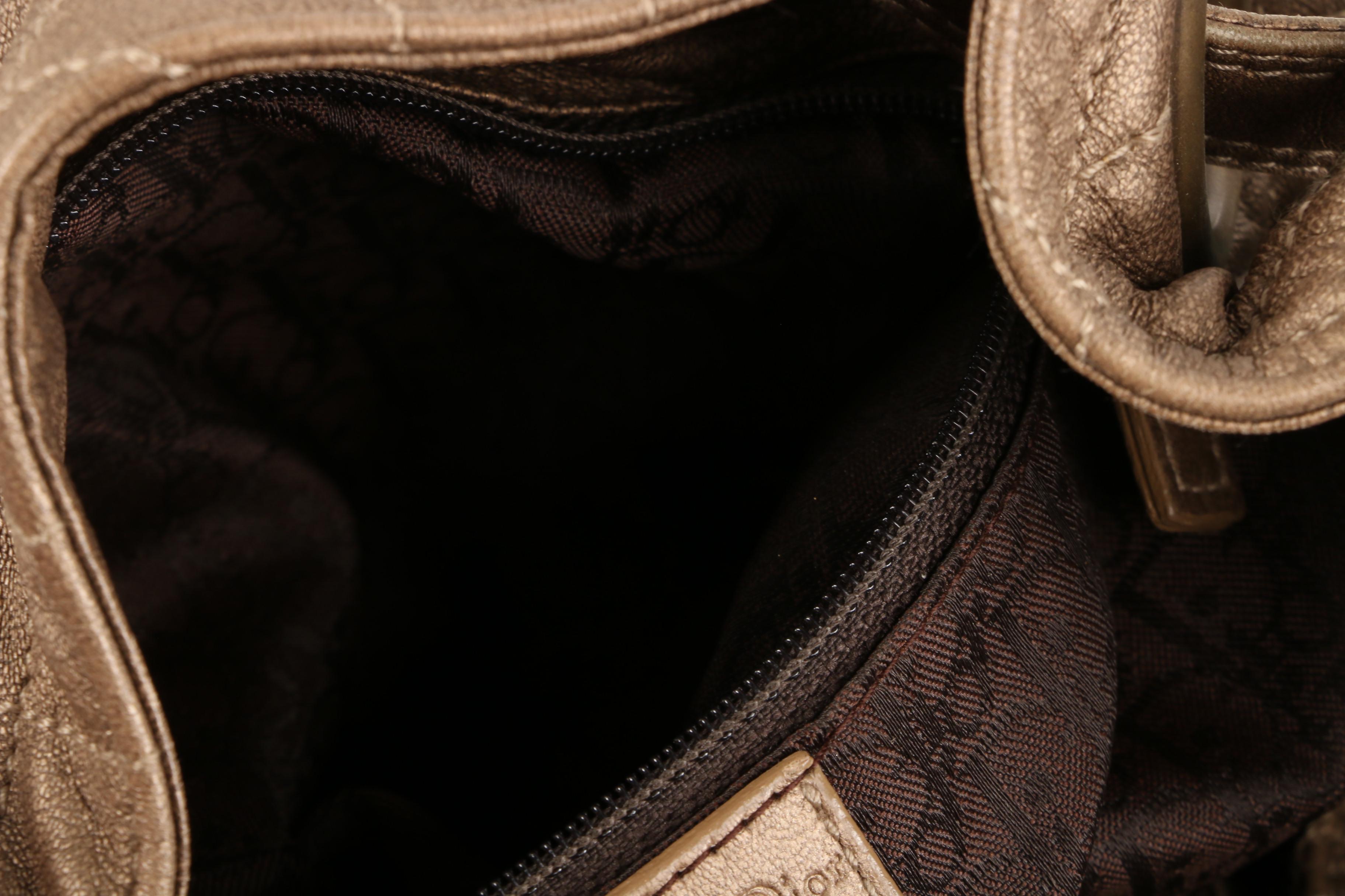 Christian Dior Drawstring Shoulder Bag in Taupe Cannage Quilted Leather