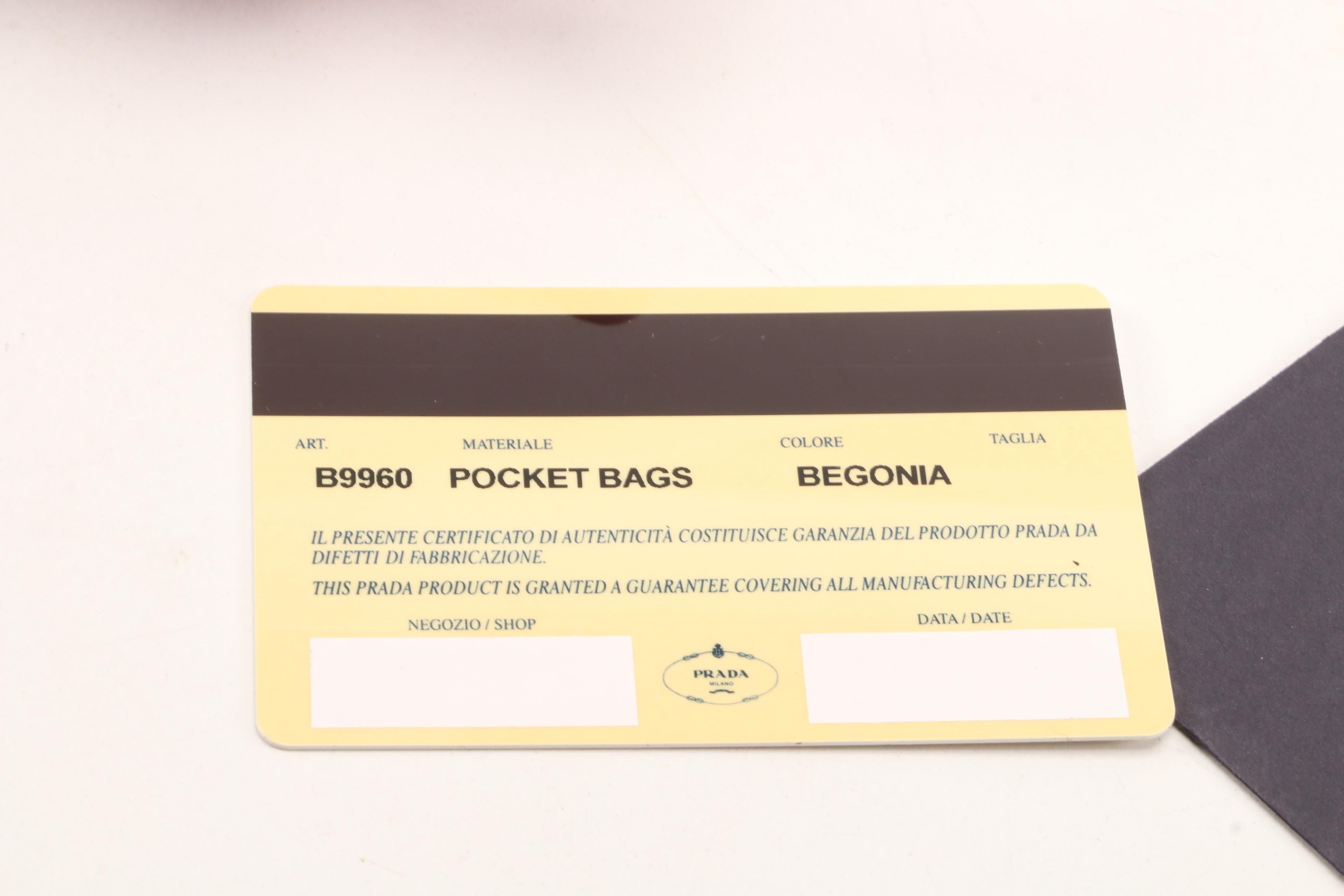 Prada Lambskin Leather Shoulder Bag in Begonia with Red Canvas Strap